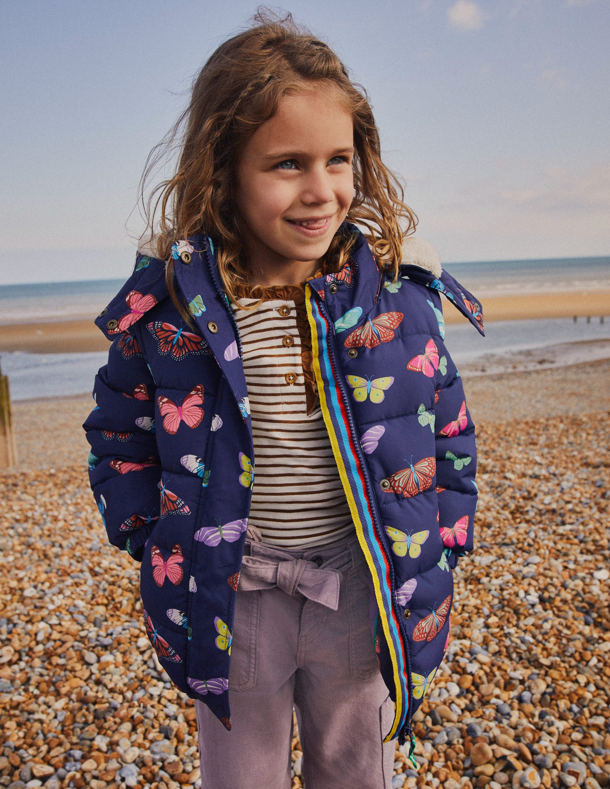 2-in-1 Padded Coat-Navy Butterflies - Image 5