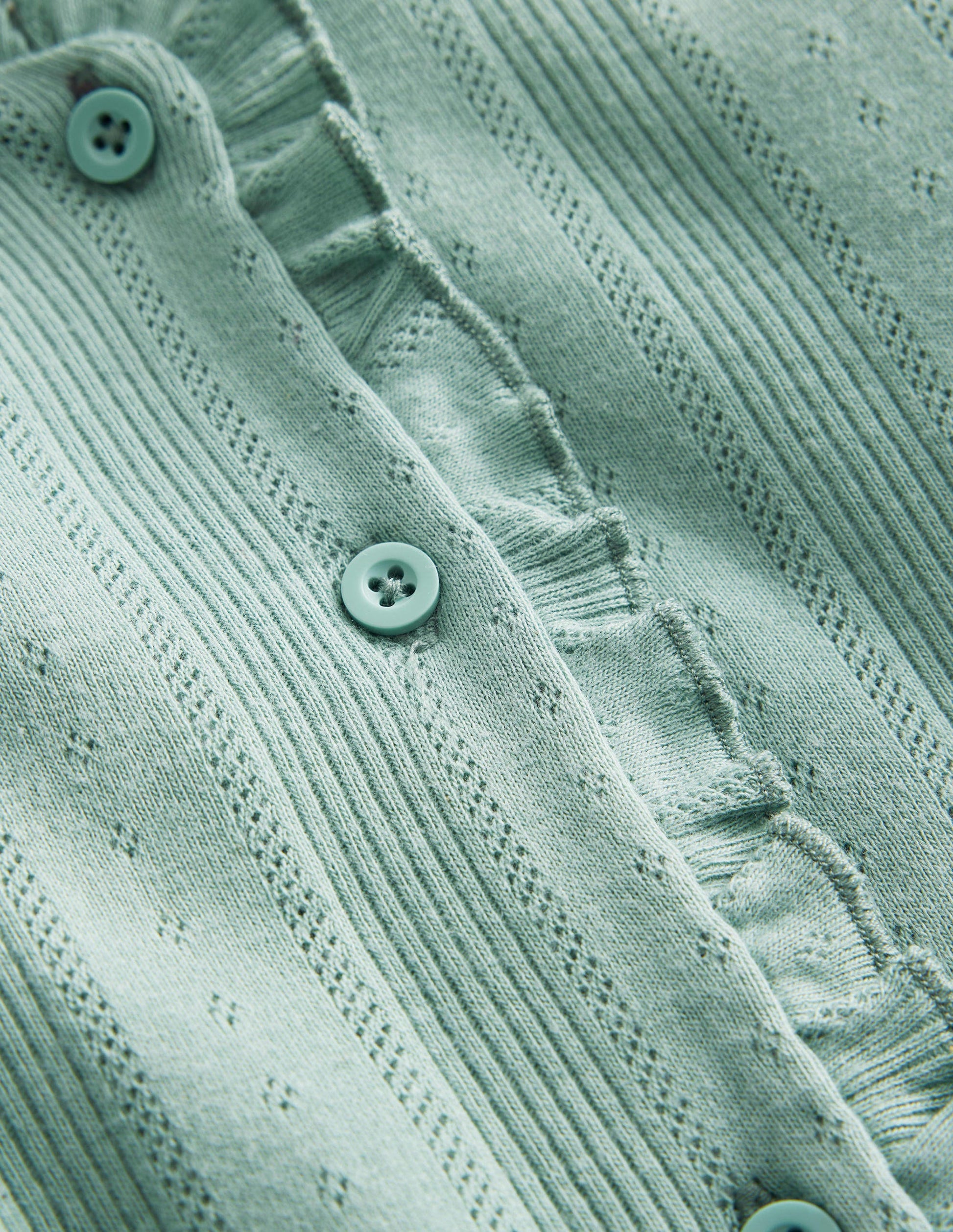 Pointelle Cardigan-Smoke Green-3