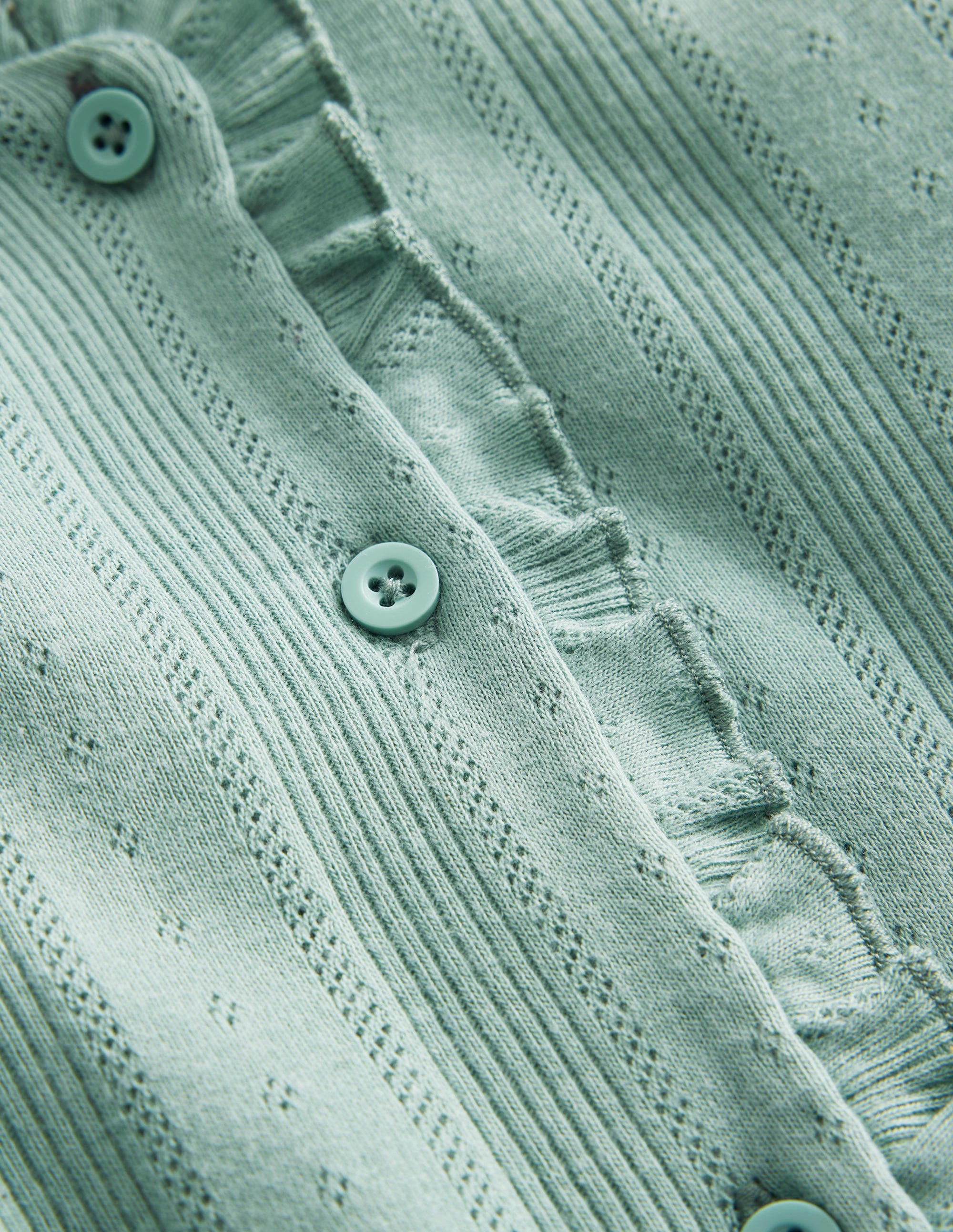 Pointelle Cardigan-Smoke Green - Image 3