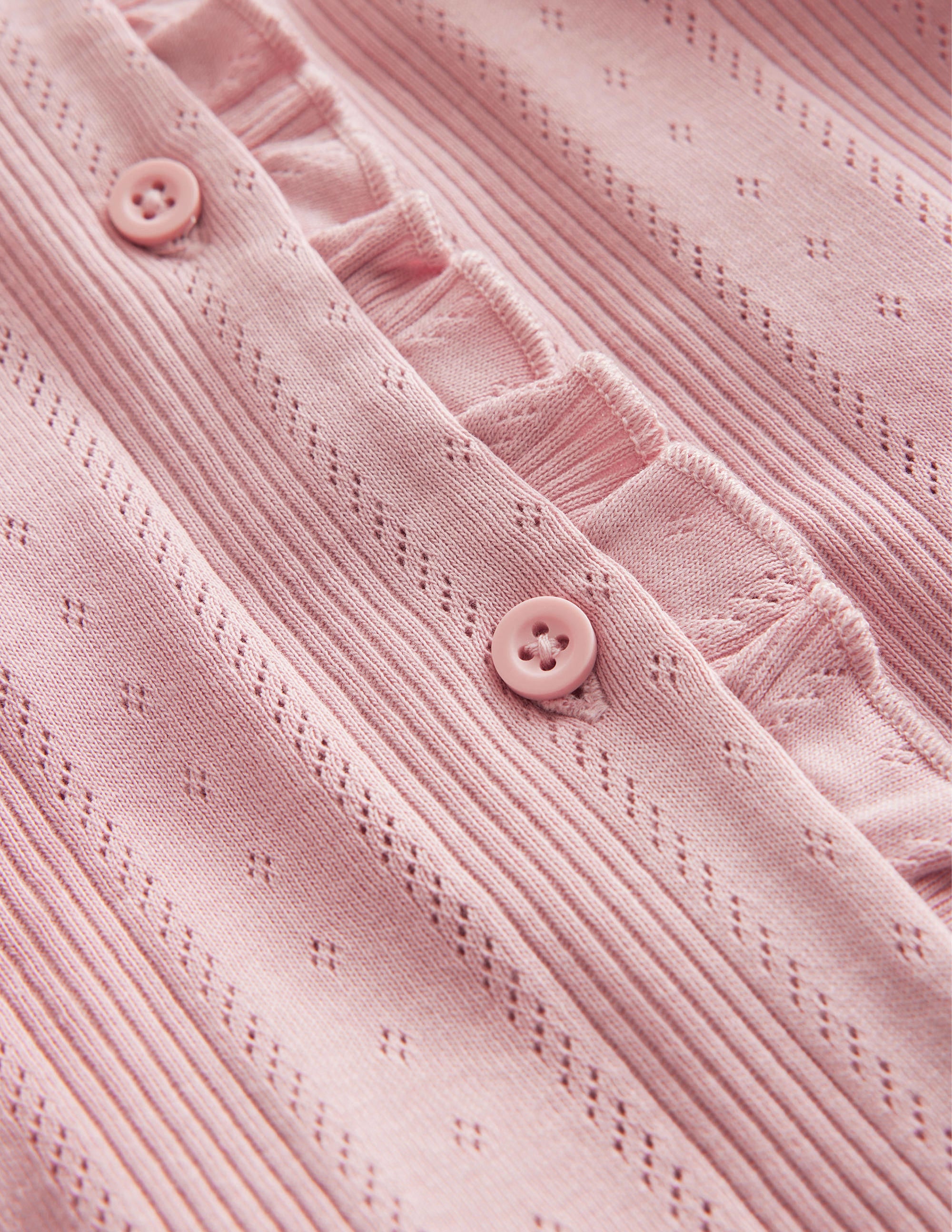 Pointelle Cardigan-Vintage Pink - Image 3