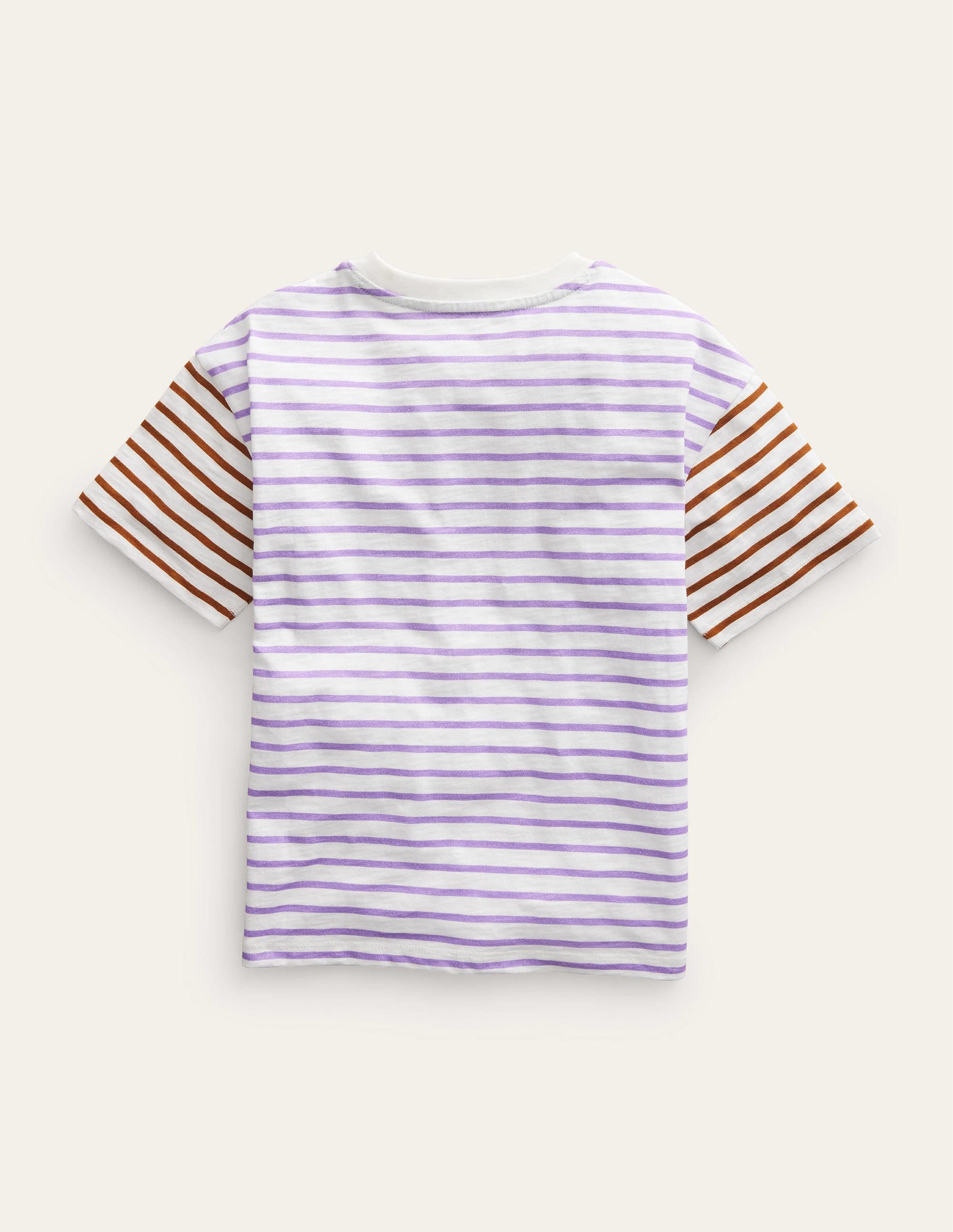 Boxy Short Sleeve Breton-Ivory/Aster Purple - Image 2