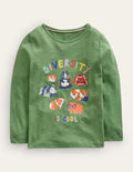 Logo Slub Long Sleeve T-shirt-Safari Green