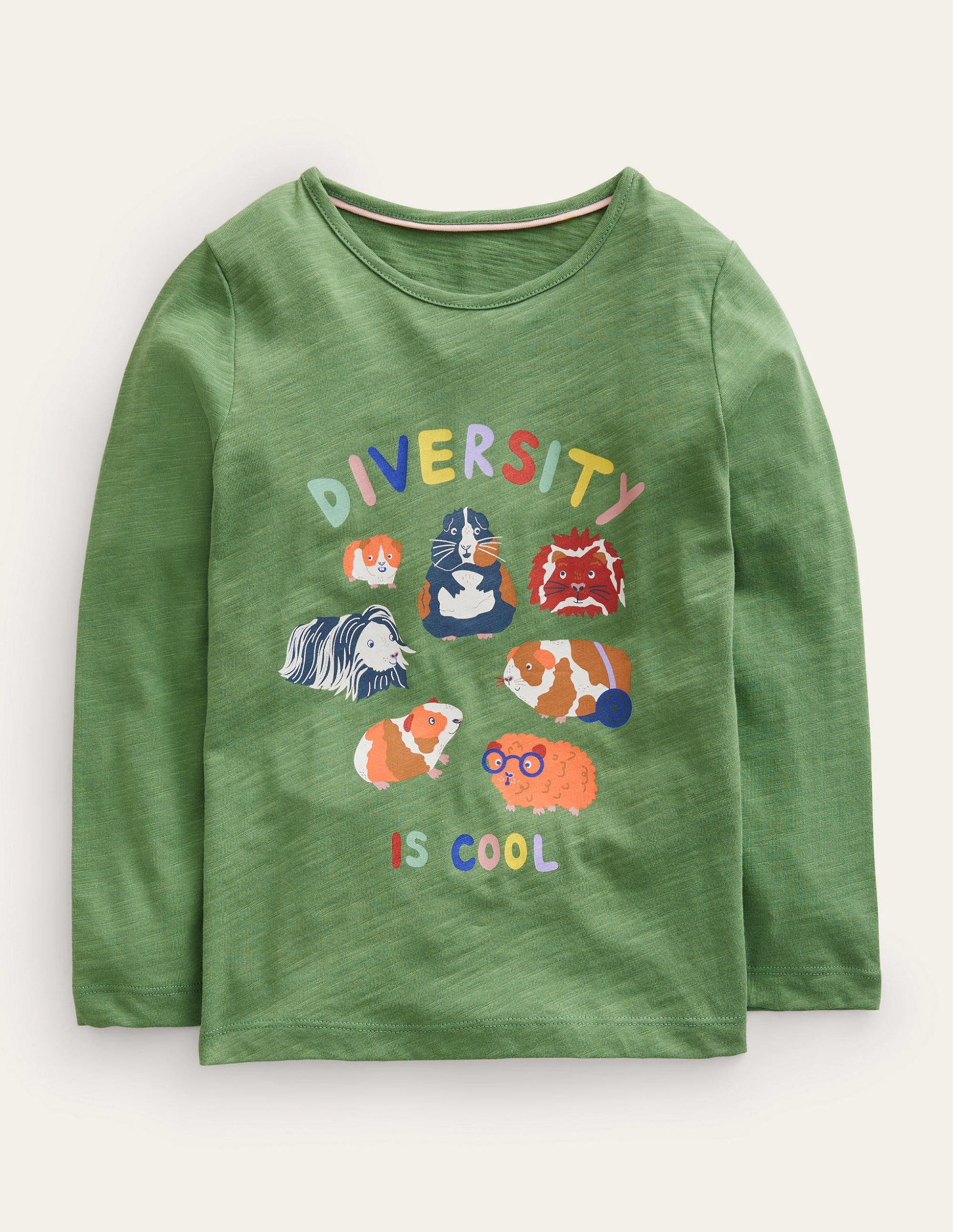 Logo Slub Long Sleeve T-shirt-Safari Green-1