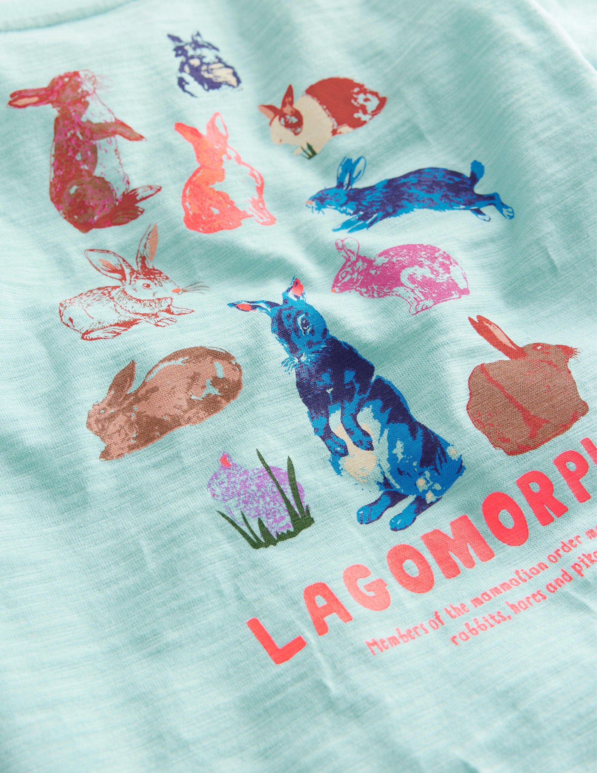 Relaxed Printed T-shirt-Opal Green-3