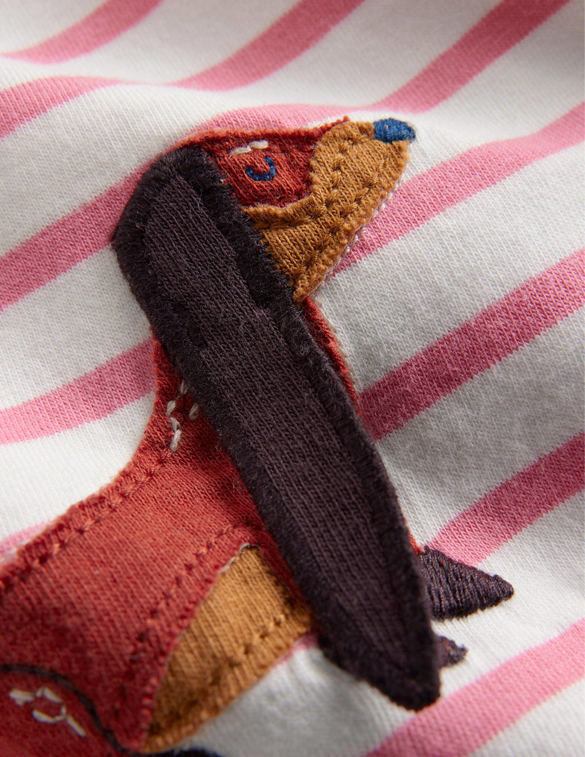 Puff Sleeve Appliqué T-shirt-Pink/Ivory Dogs - Image 3