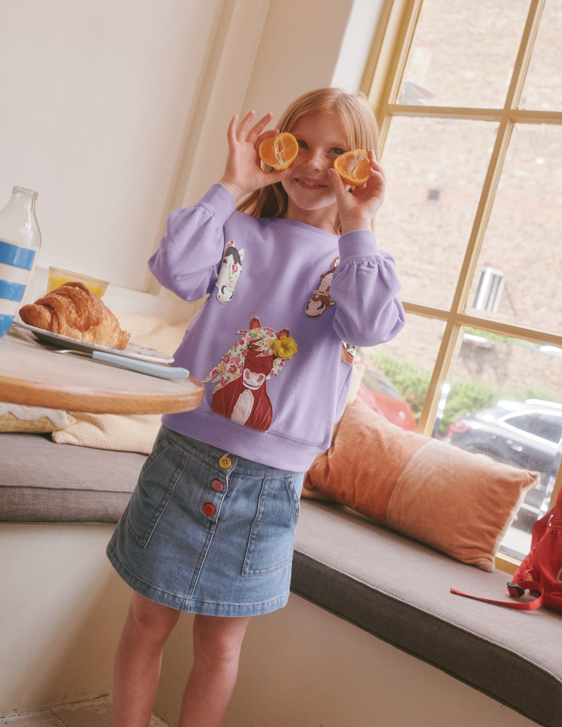 Logo Applique Sweatshirt-Misty Lavender Purple-4