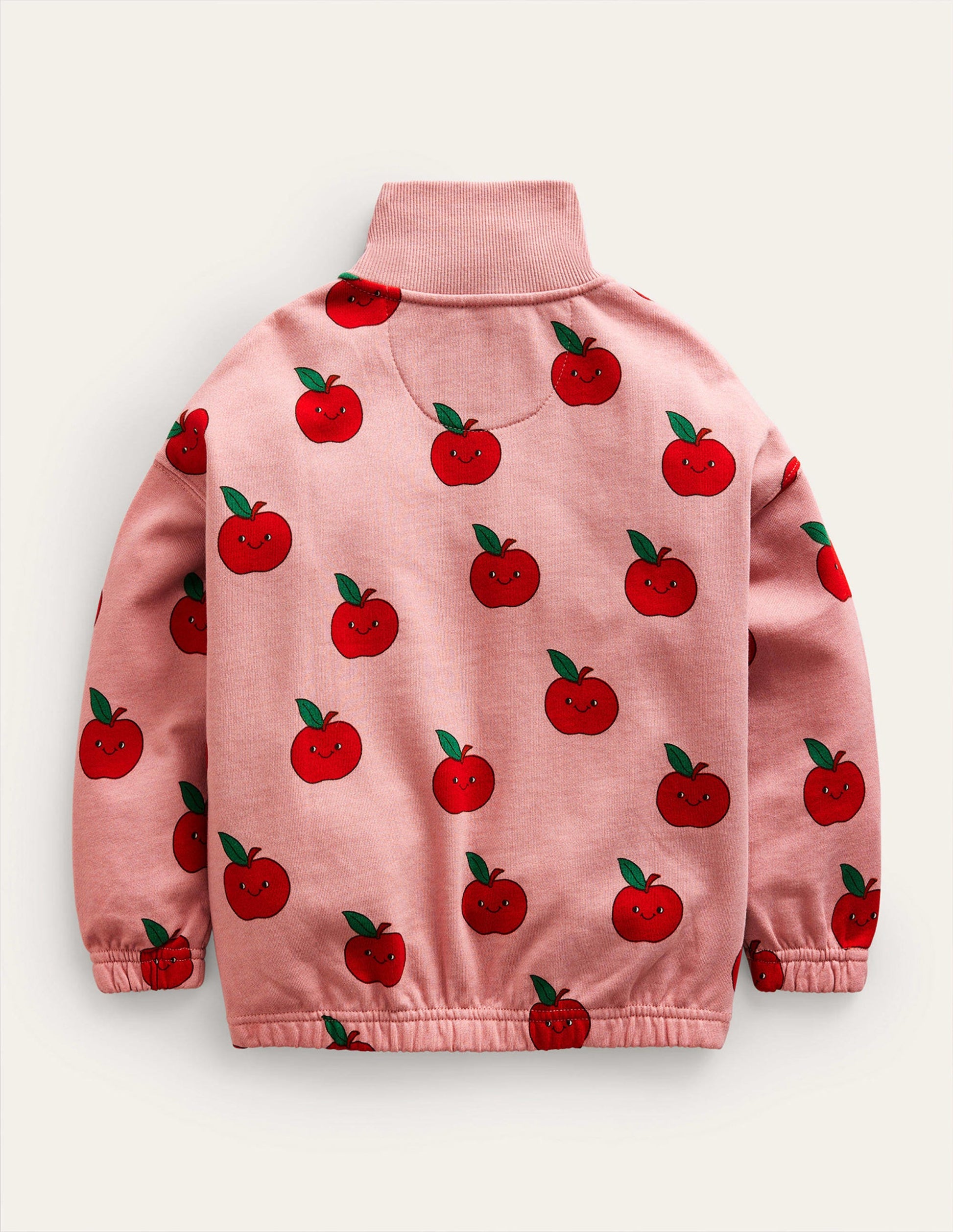 Printed Half Zip Sweat-Almond Pink Apples-2