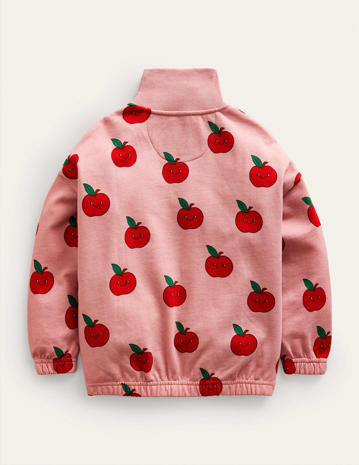 Printed Half Zip Sweat-Almond Pink Apples - Image 2