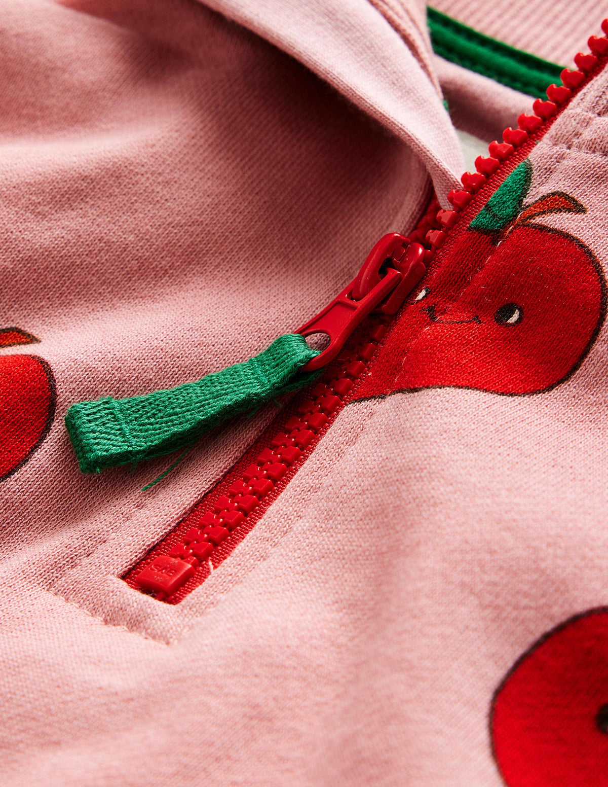 Printed Half Zip Sweat-Almond Pink Apples - Image 3