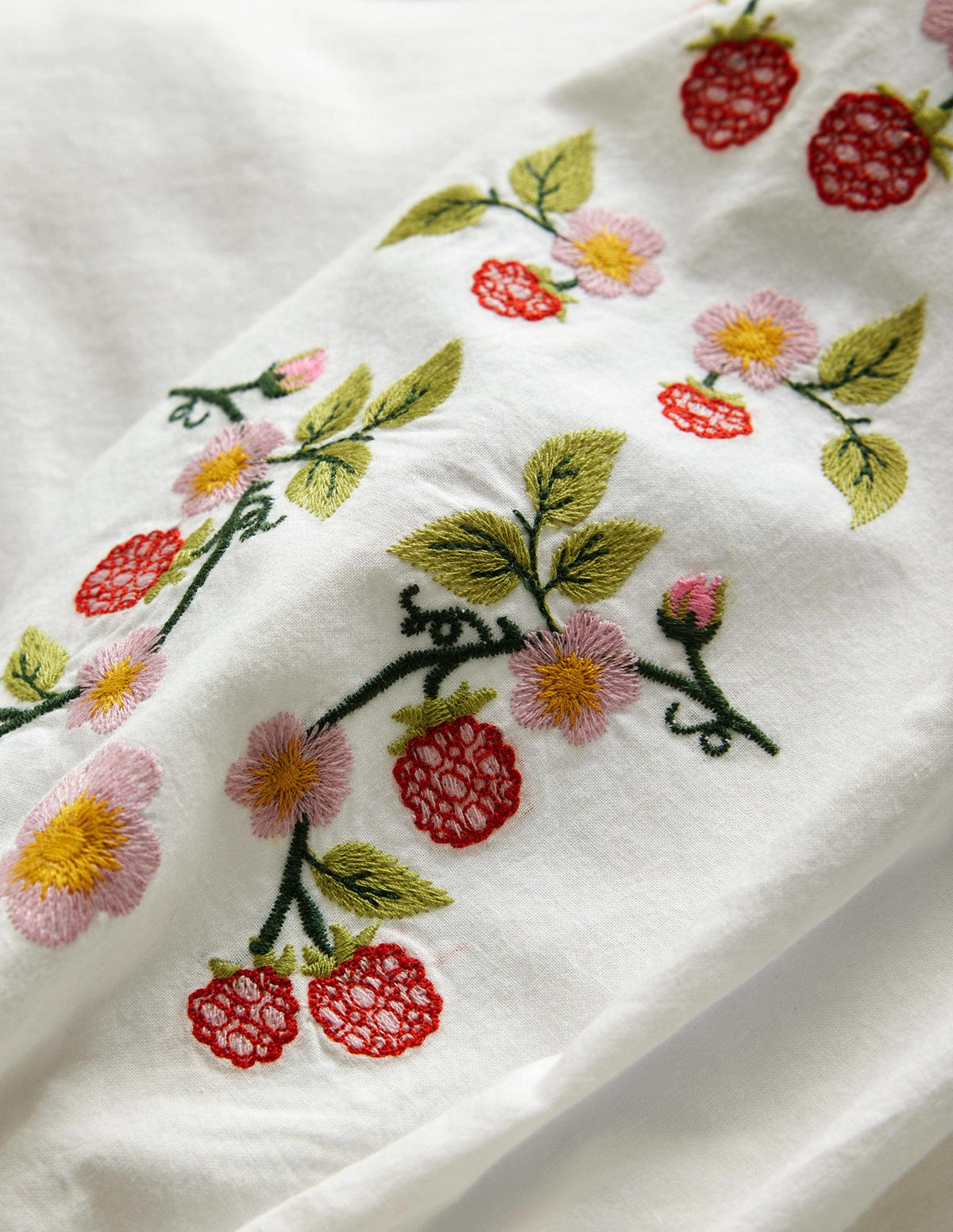 Embroidered Puff Sleeve Top-Ivory - Image 3