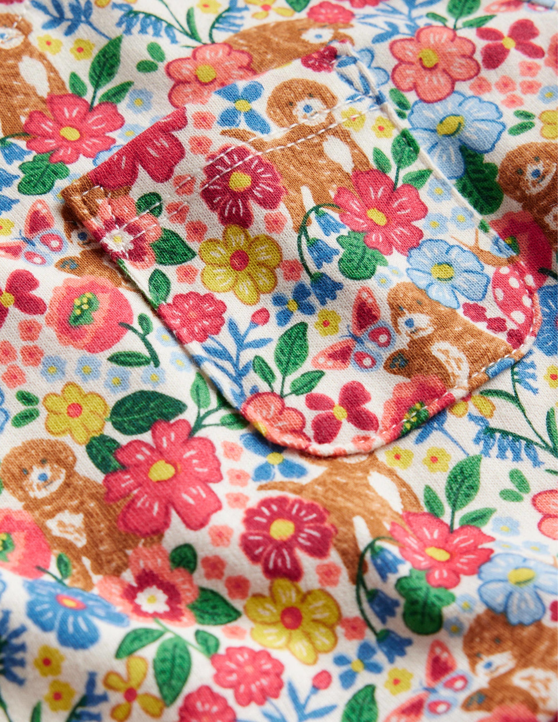 Long Sleeve Fun Jersey Dress-Multi Pups Floral-3