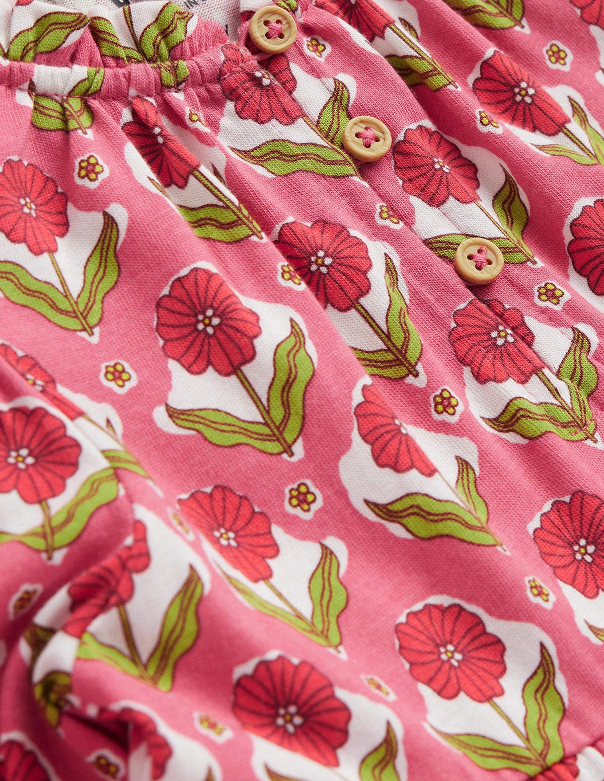 Tiered Jersey Dress-Rose Red Floral - Image 3