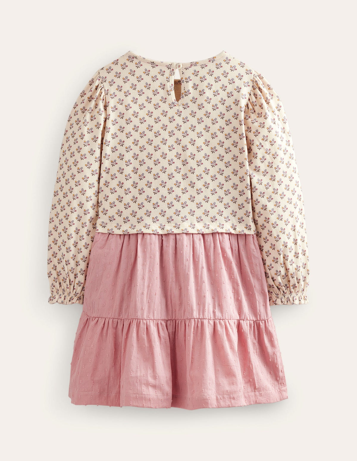 Jersey Woven Mix Dress-Almond Pink - Image 2