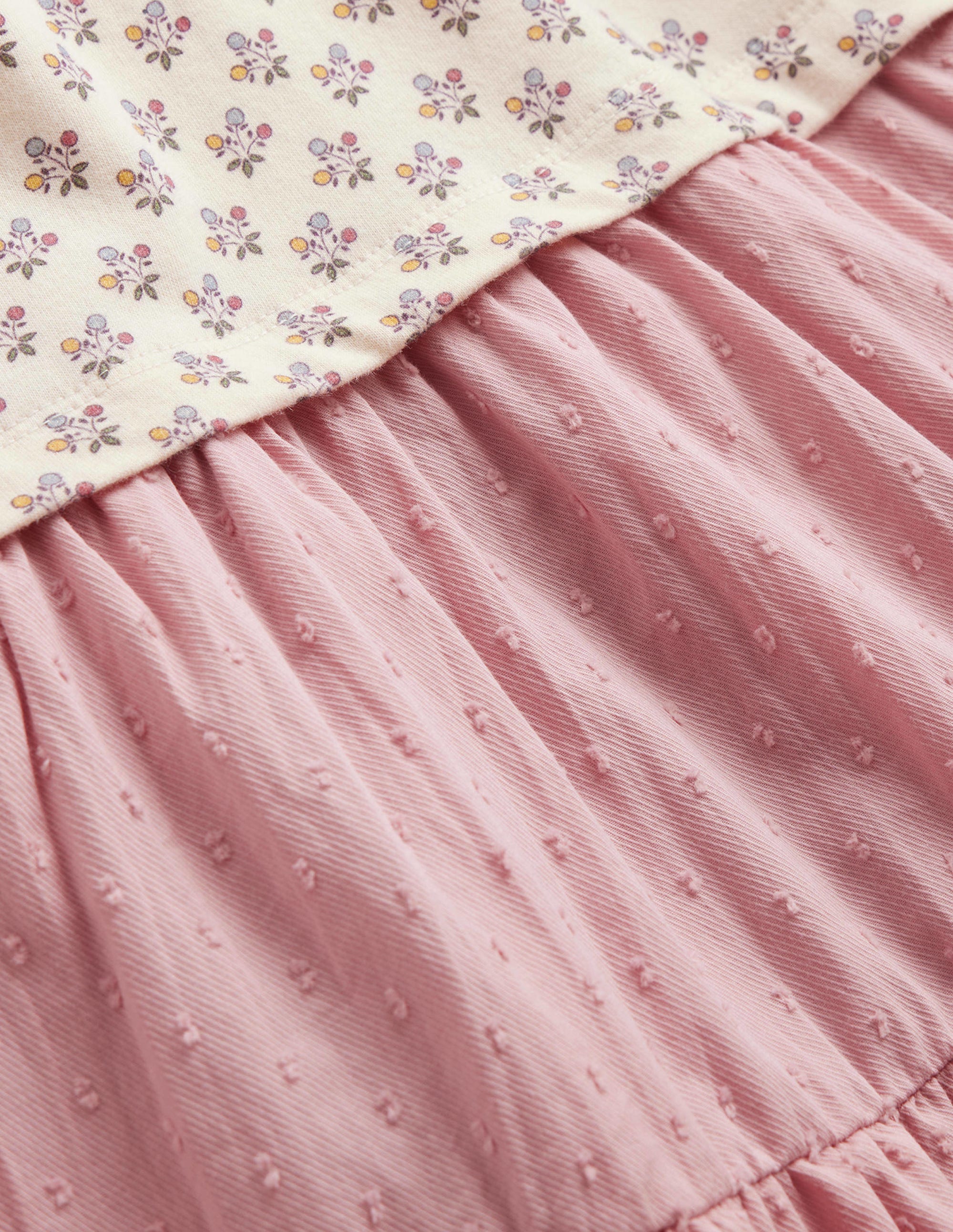 Jersey Woven Mix Dress-Almond Pink - Image 3