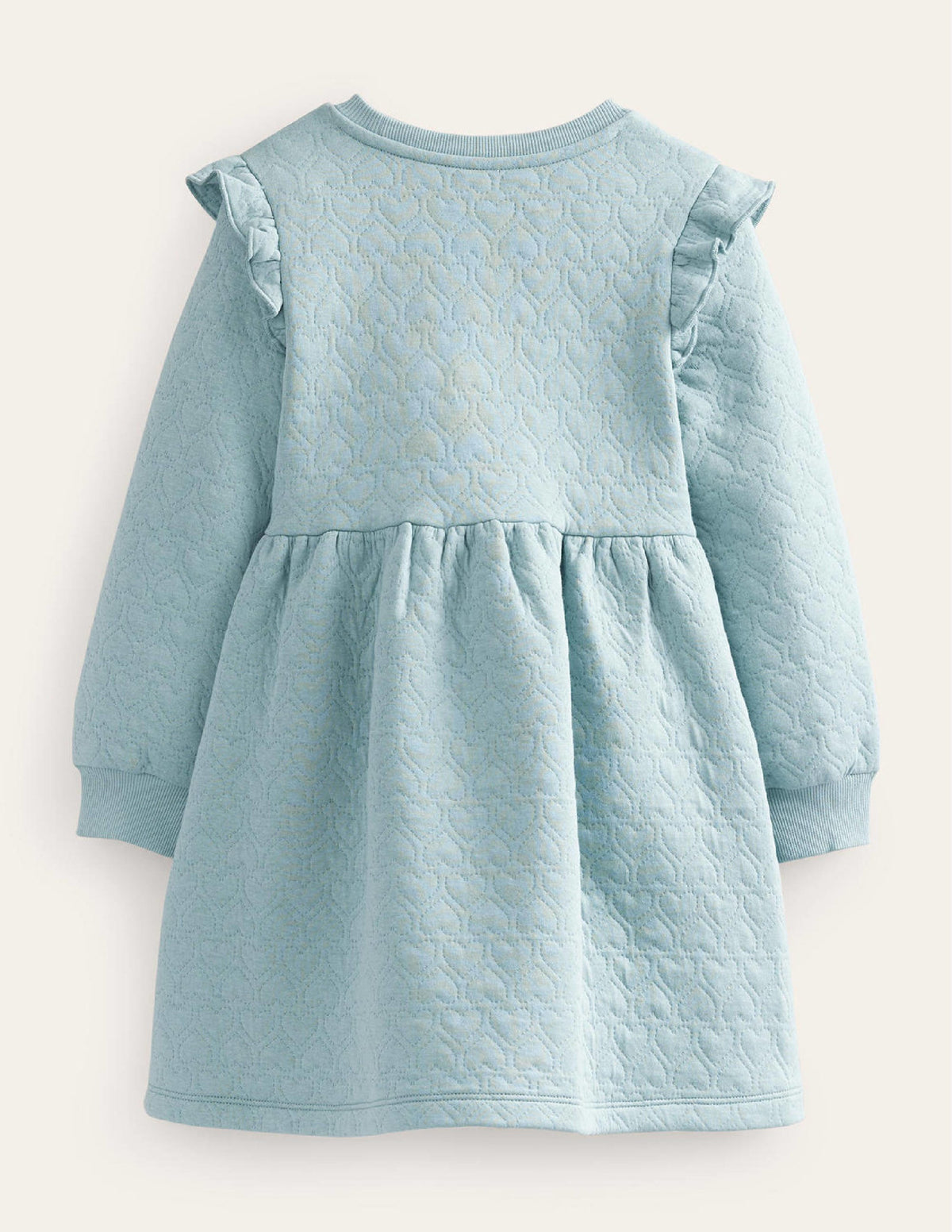 Heart Jacquard Sweat Dress-Tourmaline Blue-2