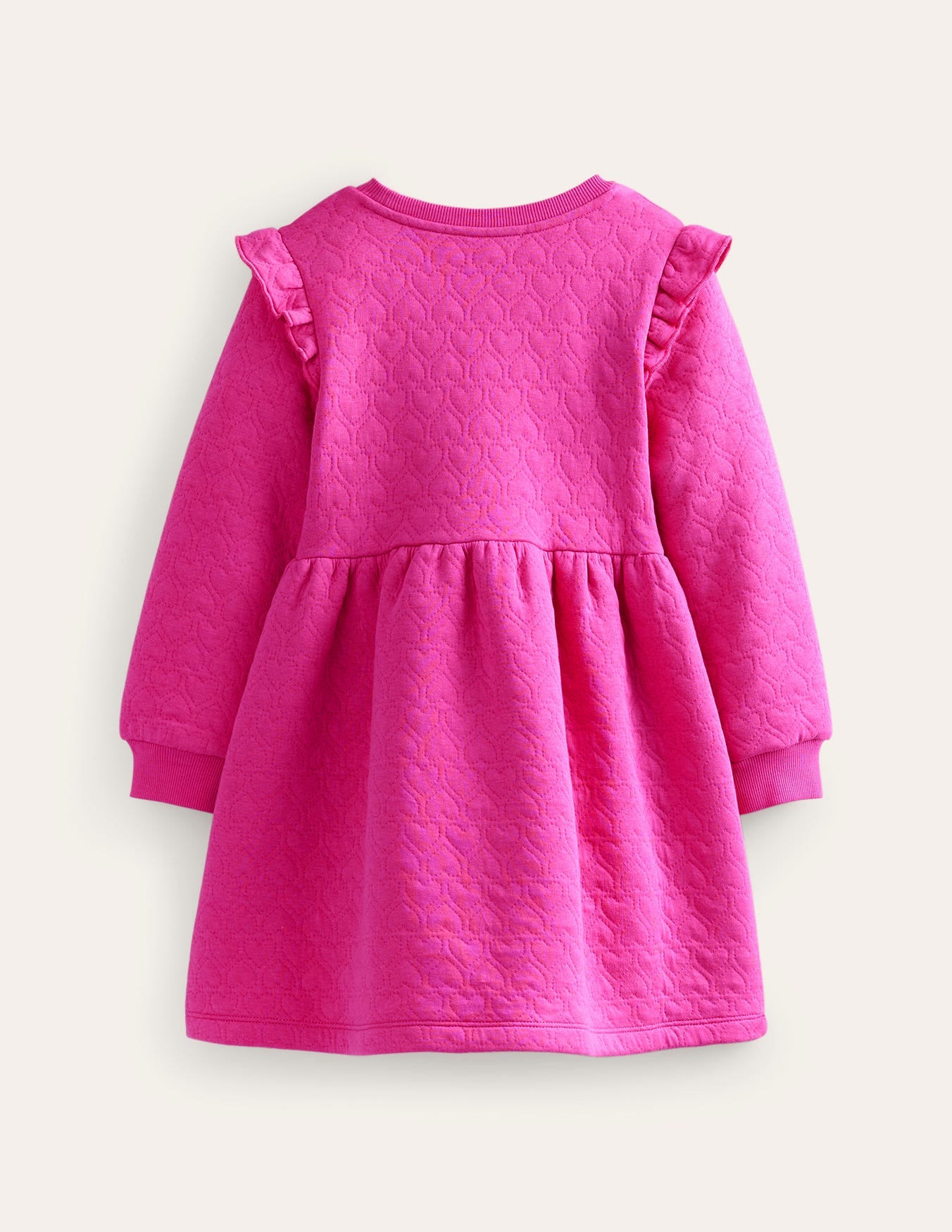 Heart Jacquard Sweat Dress-Phlox Pink - Image 2
