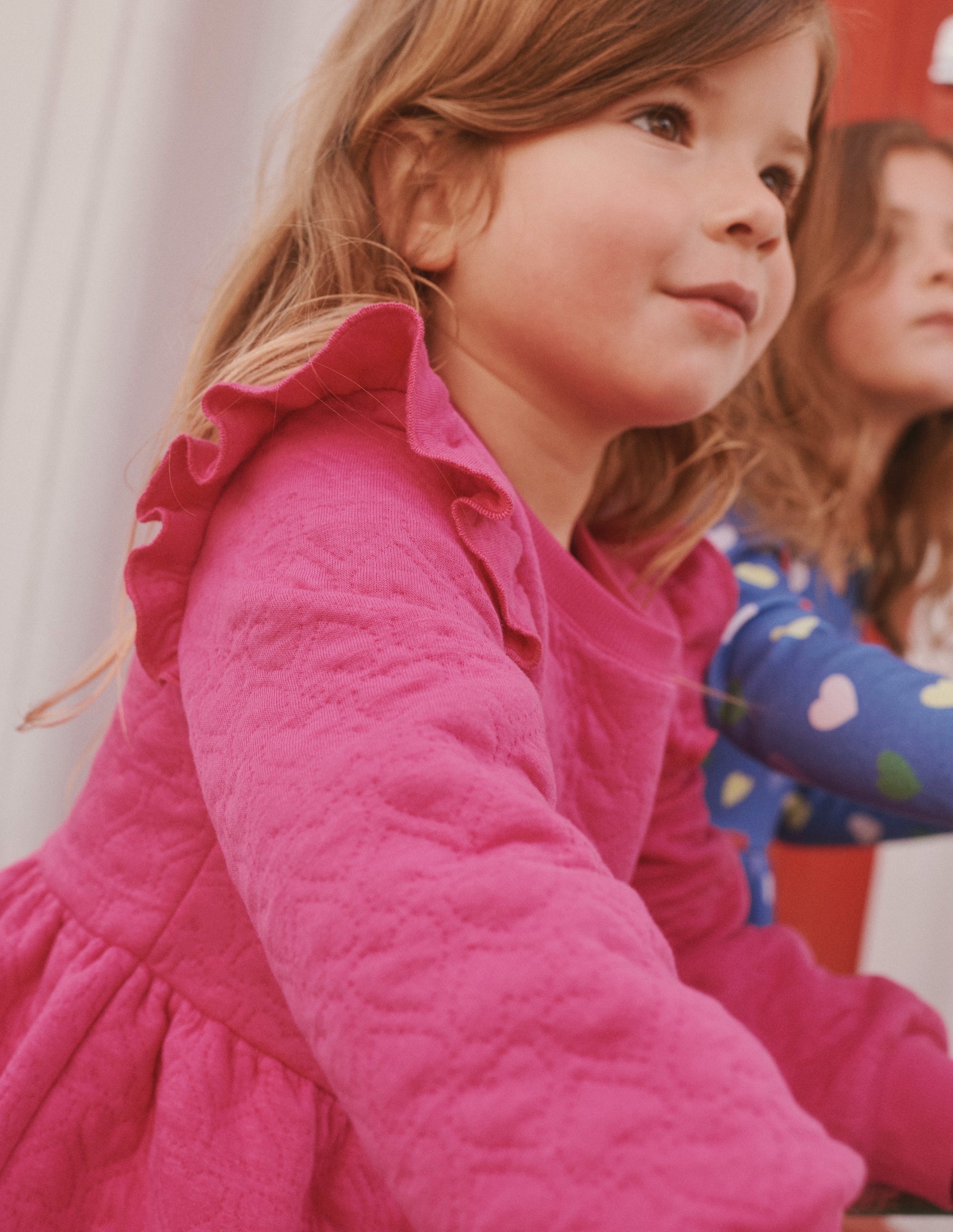 Heart Jacquard Sweat Dress-Phlox Pink - Image 5