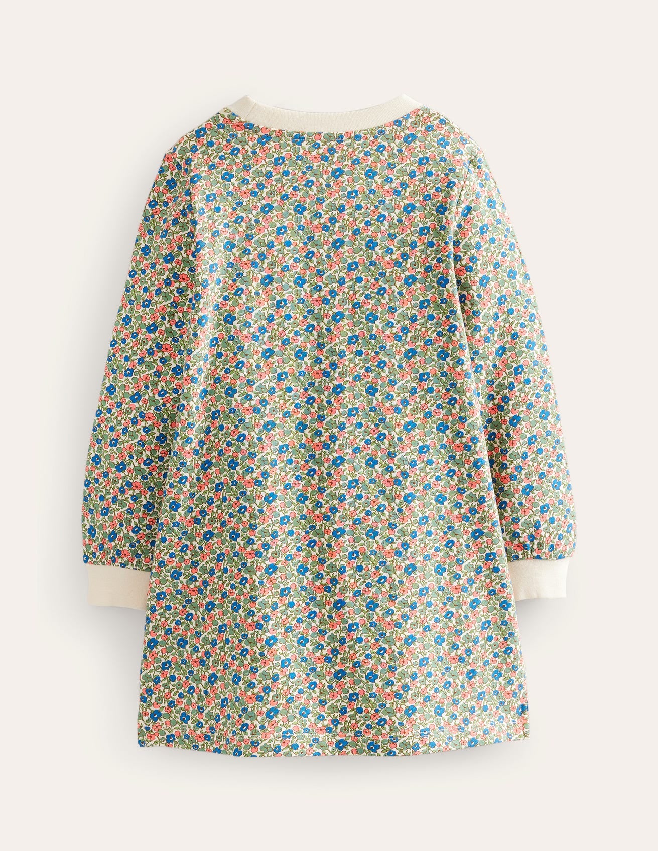 Appliqué Sweatshirt Dress-Floral Bunnies-2