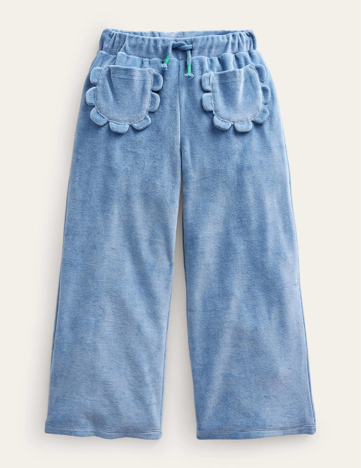 Scalloped Velour Jogger-Delft Blue-1