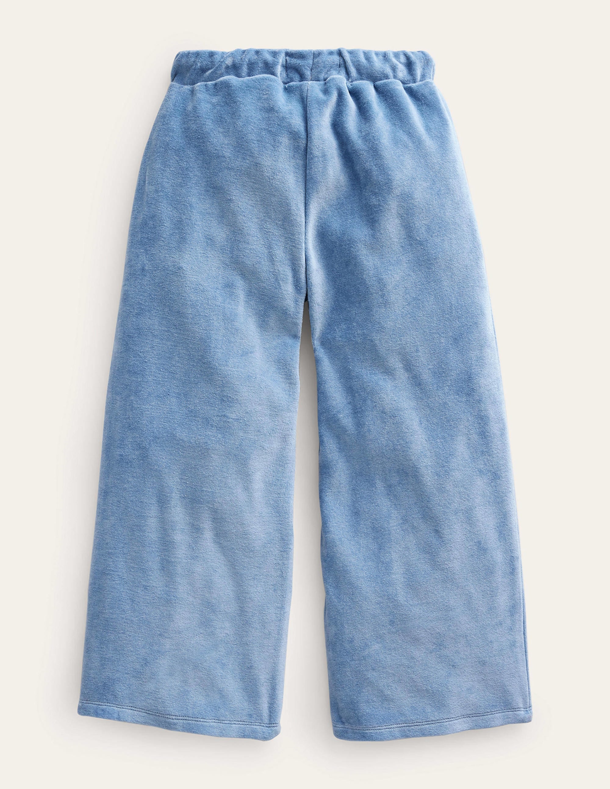 Scalloped Velour Jogger-Delft Blue - Image 2