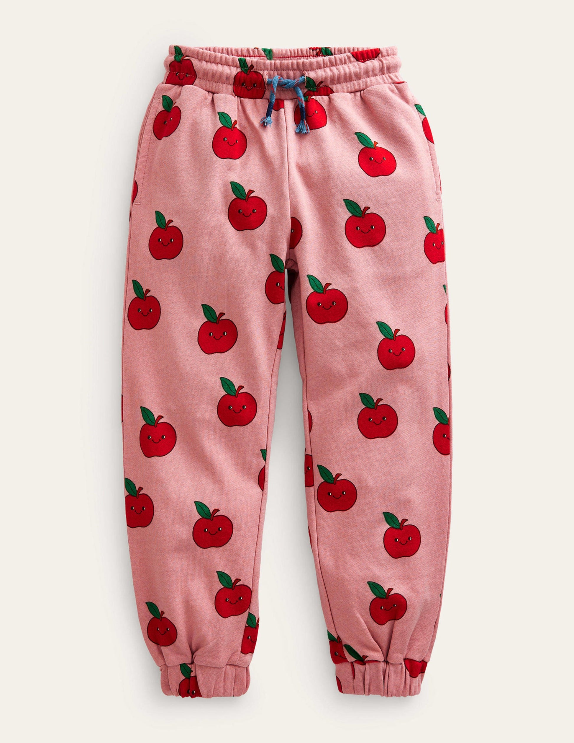 Printed Joggers-Almond Pink Apples-1