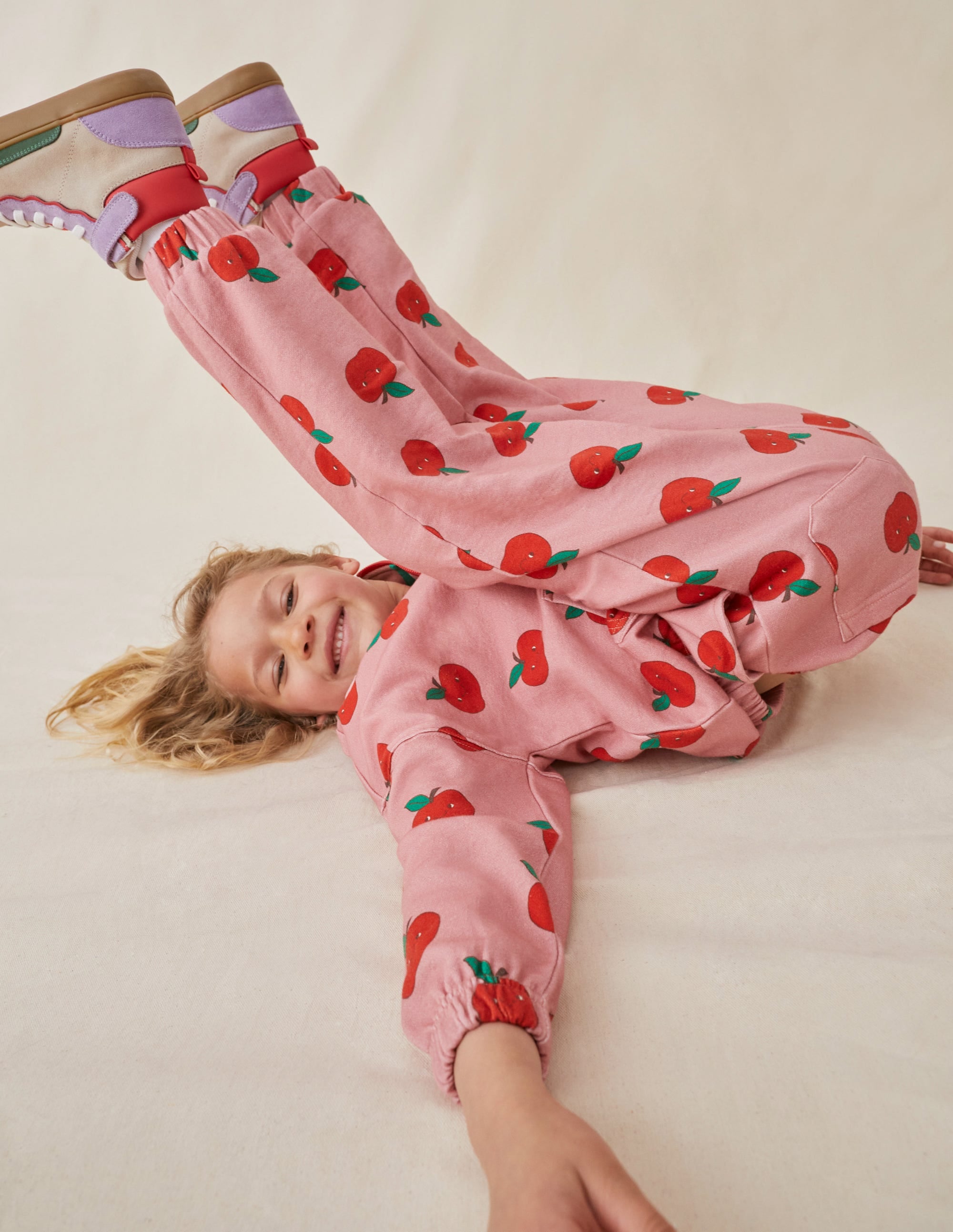 Printed Joggers-Almond Pink Apples - Image 5
