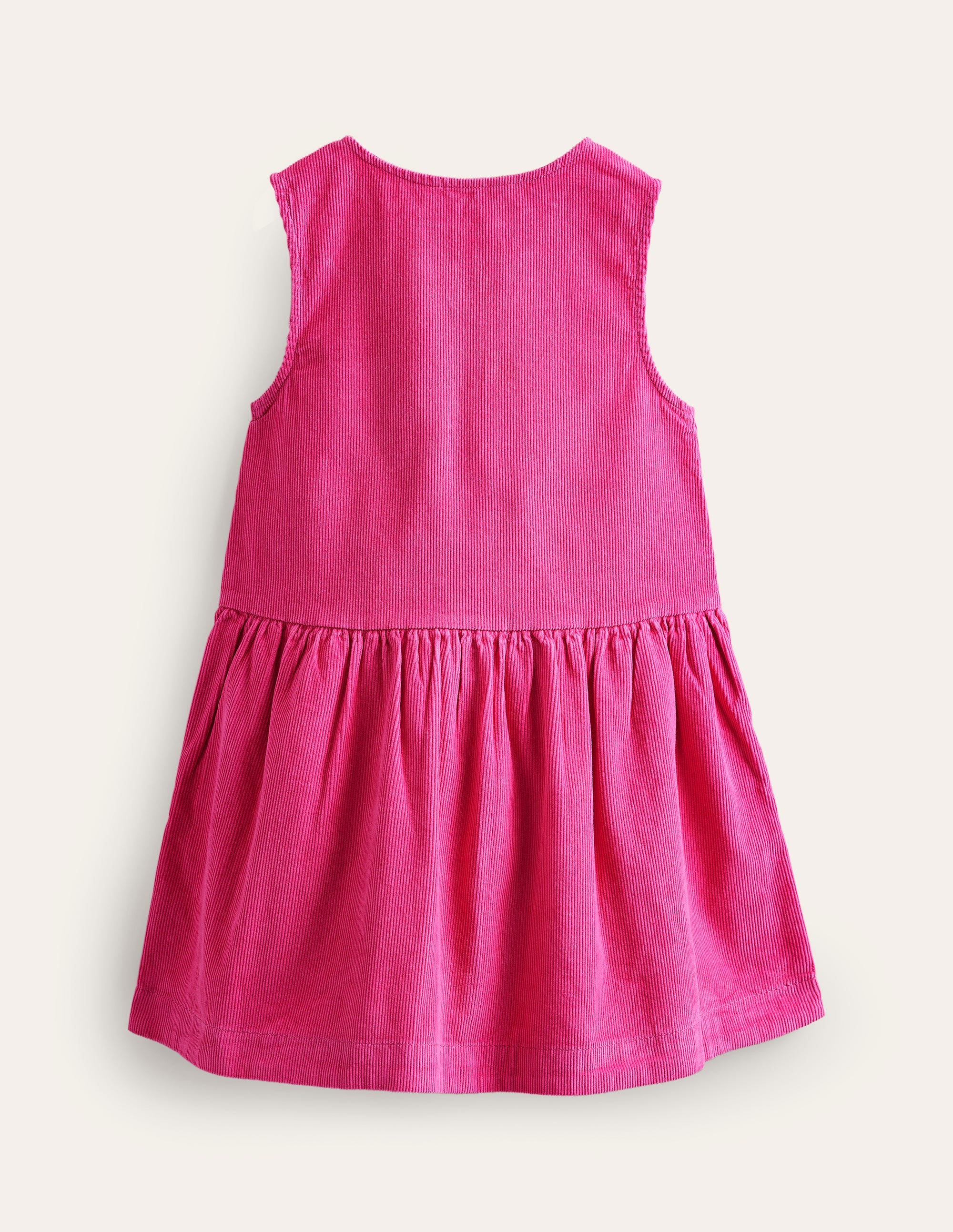 Button Pinafore Dress-Mid Pink - Image 2