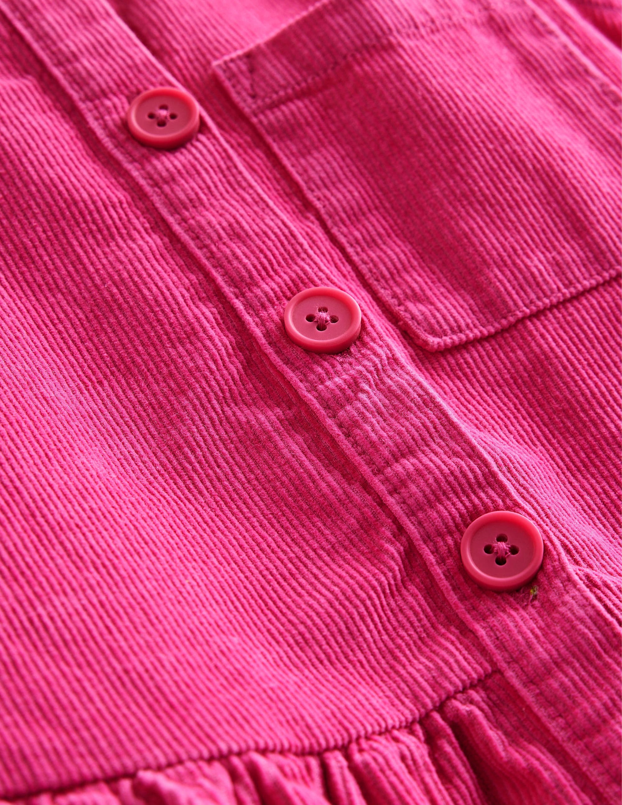 Button Pinafore Dress-Mid Pink - Image 3