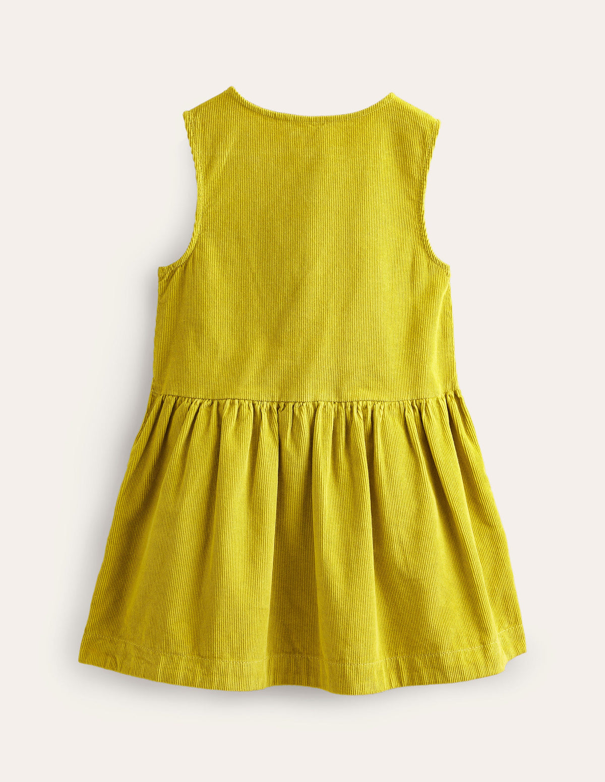 Button Pinafore Dress-Gooseberry Yellow - Image 2