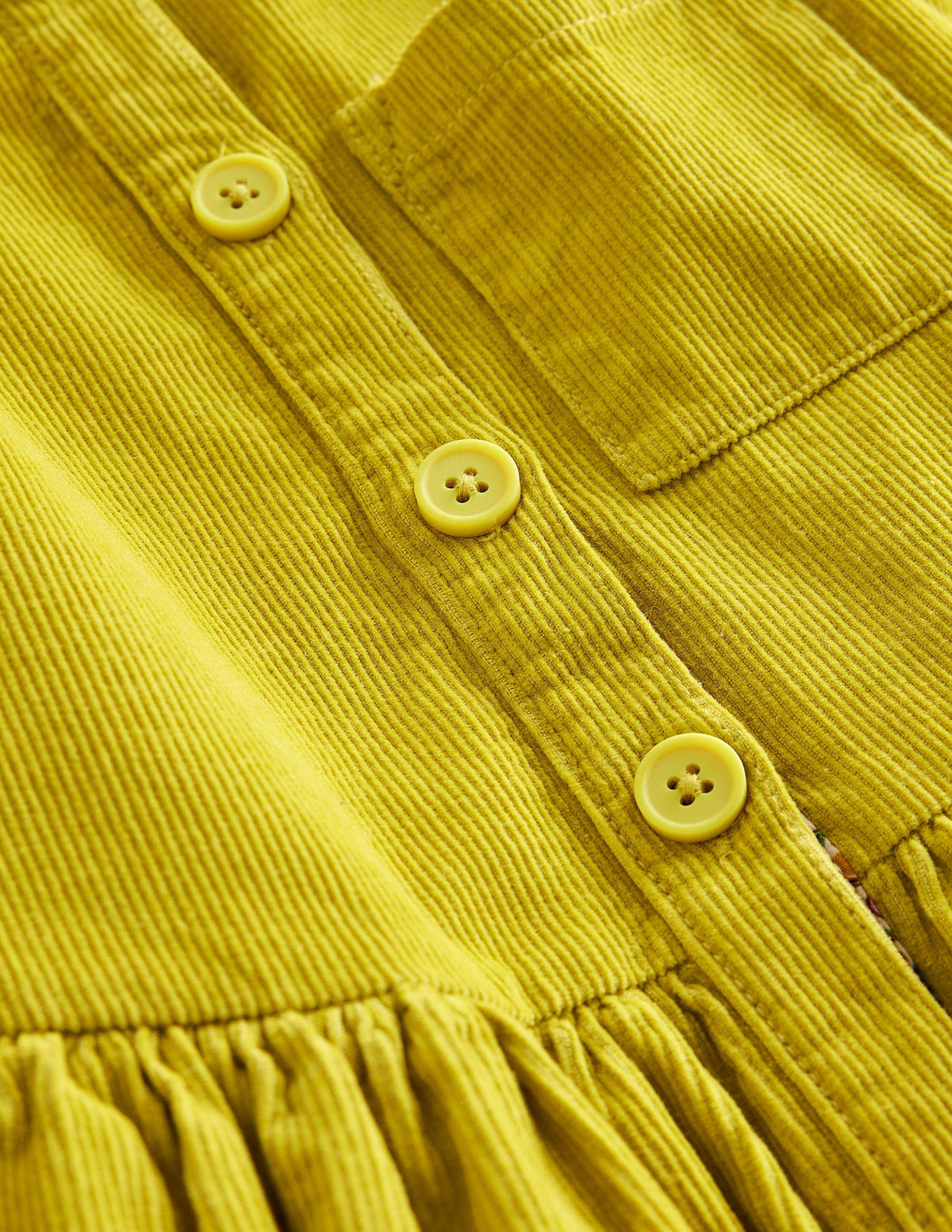 Button Pinafore Dress-Gooseberry Yellow - Image 3