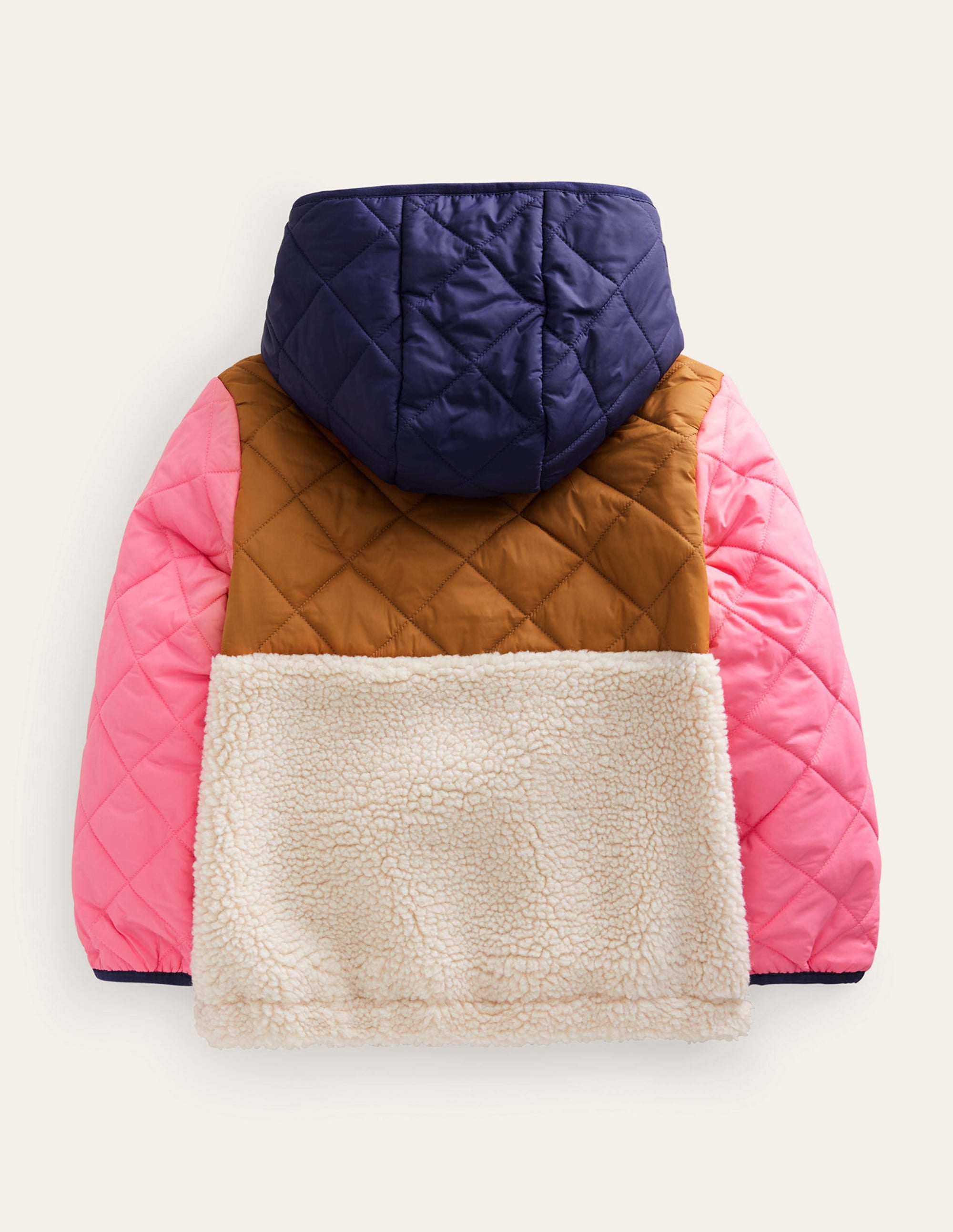 Borg Mix Jacket-Butterscotch Brown - Image 2