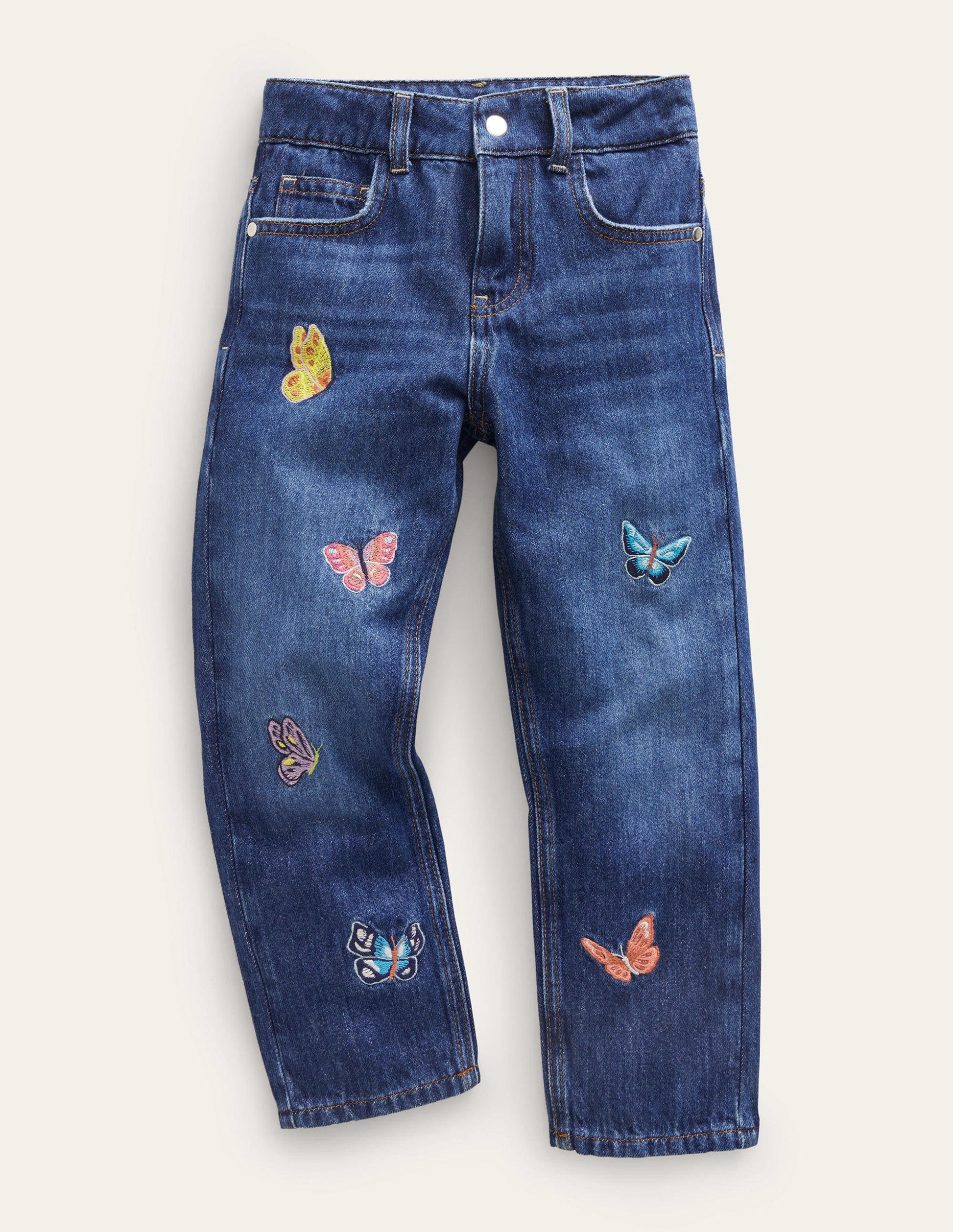 Relaxed Straight-Leg Jeans-Mid Vintage Butterfly-1