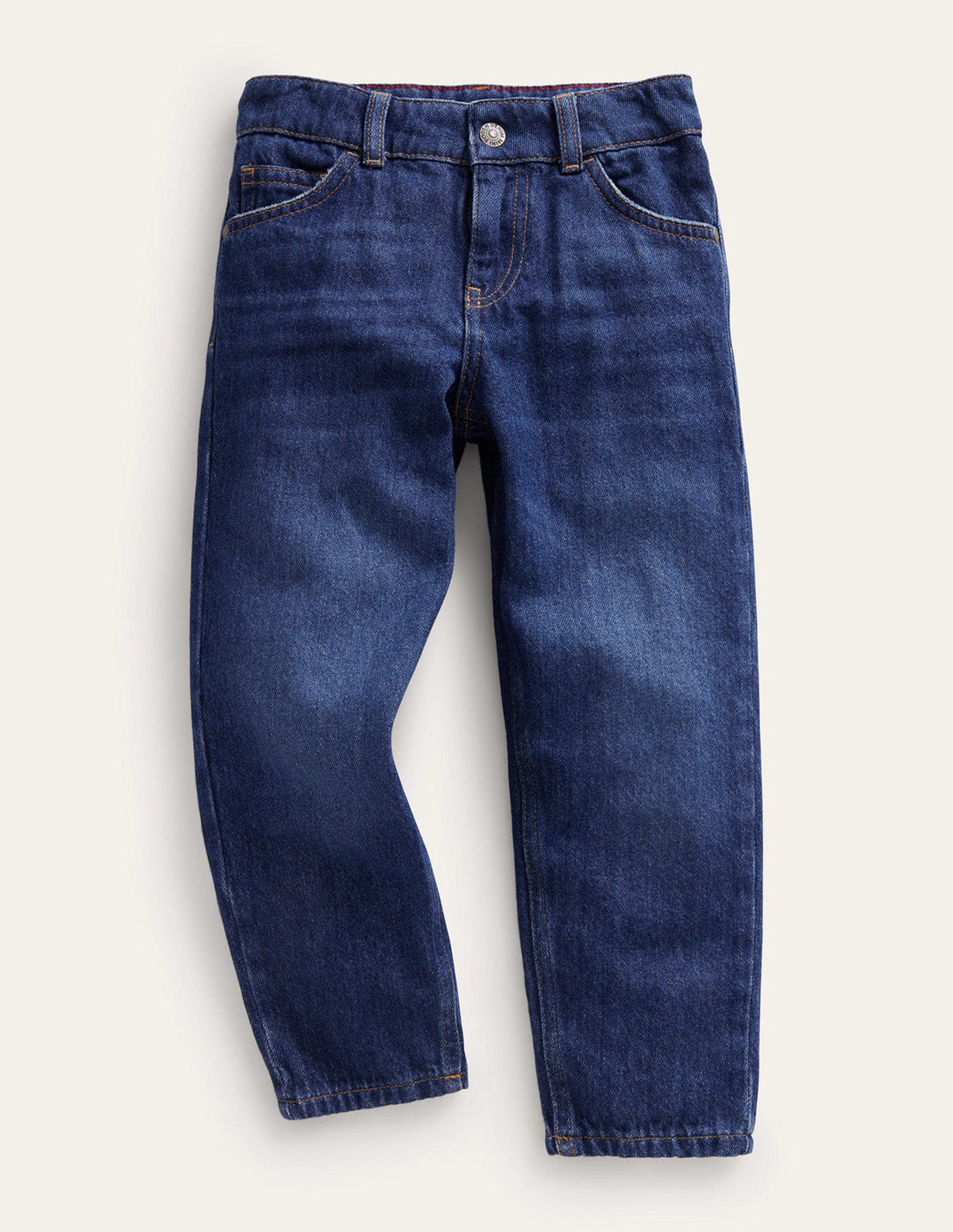 Relaxed Straight-Leg Jeans-Mid Wash - Image 1
