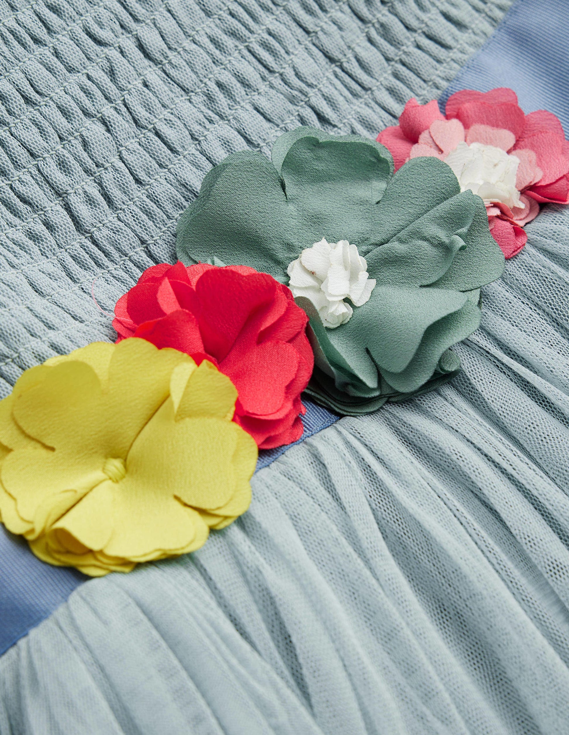 Full Tulle Corsage Dress-Tourmaline Blue-3
