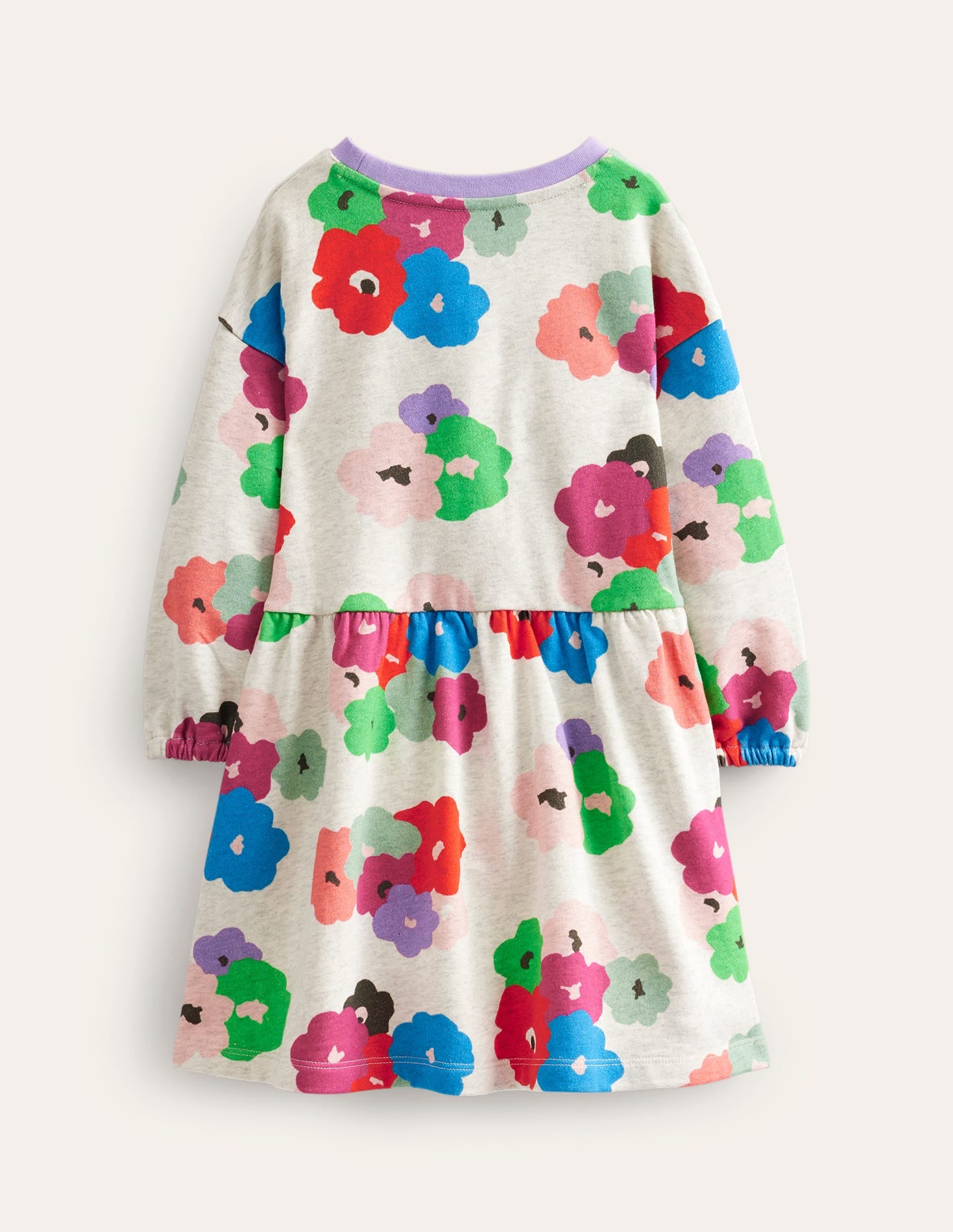 Relaxed Printed Sweat Dress-Mutli Abstract Floral - Image 2