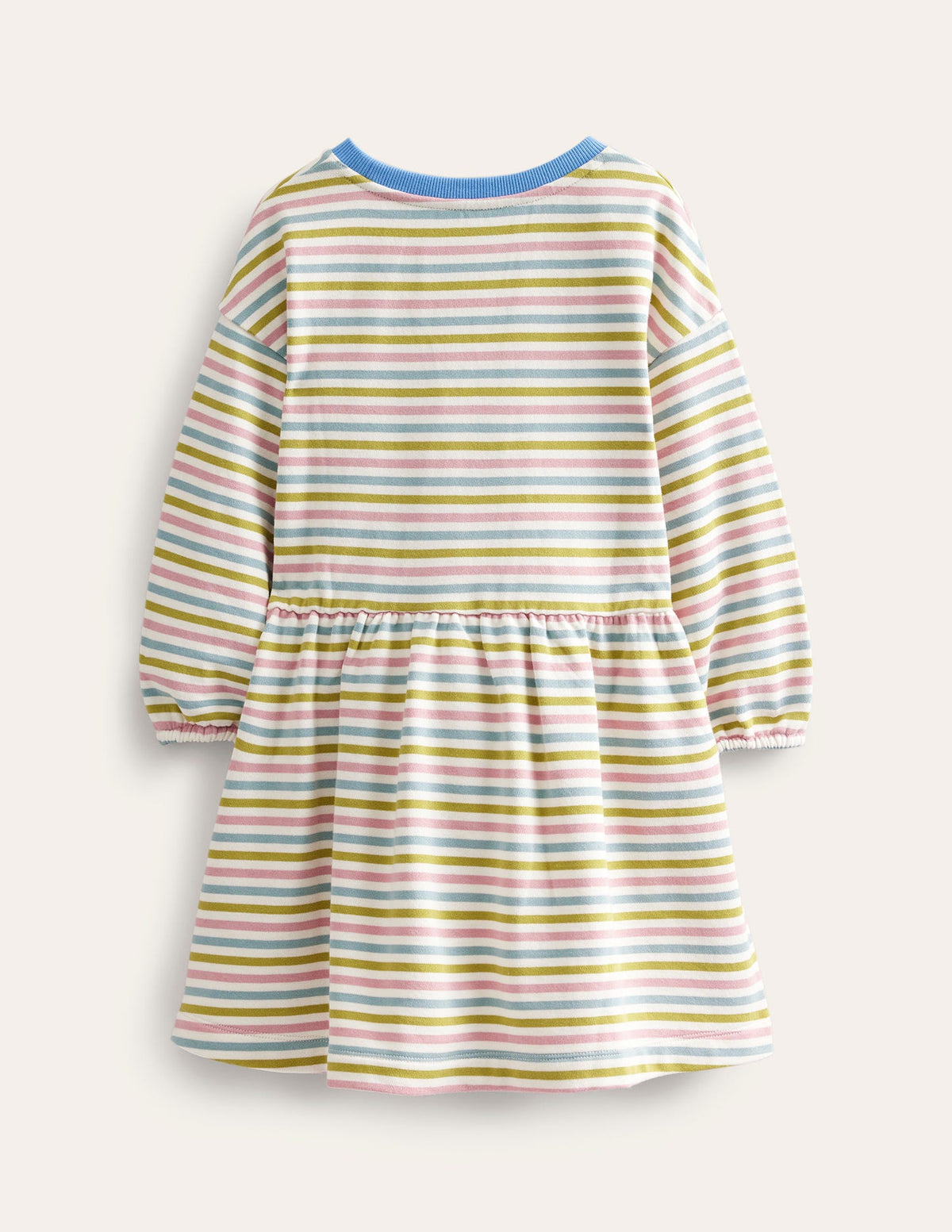 Relaxed Printed Sweat Dress-Starfuit/Almond Pink - Image 2