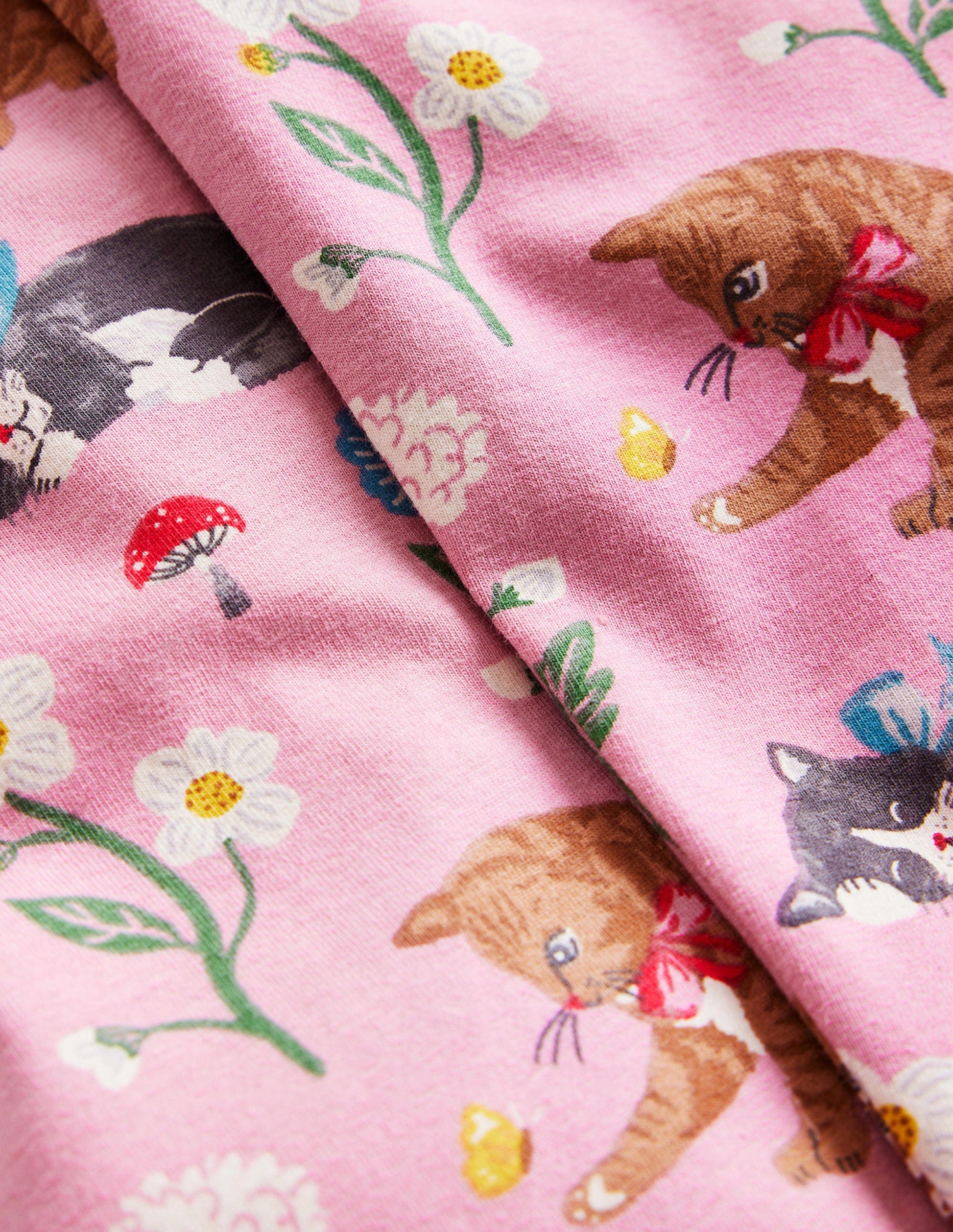 Fun Leggings-Almond Pink Cats-3