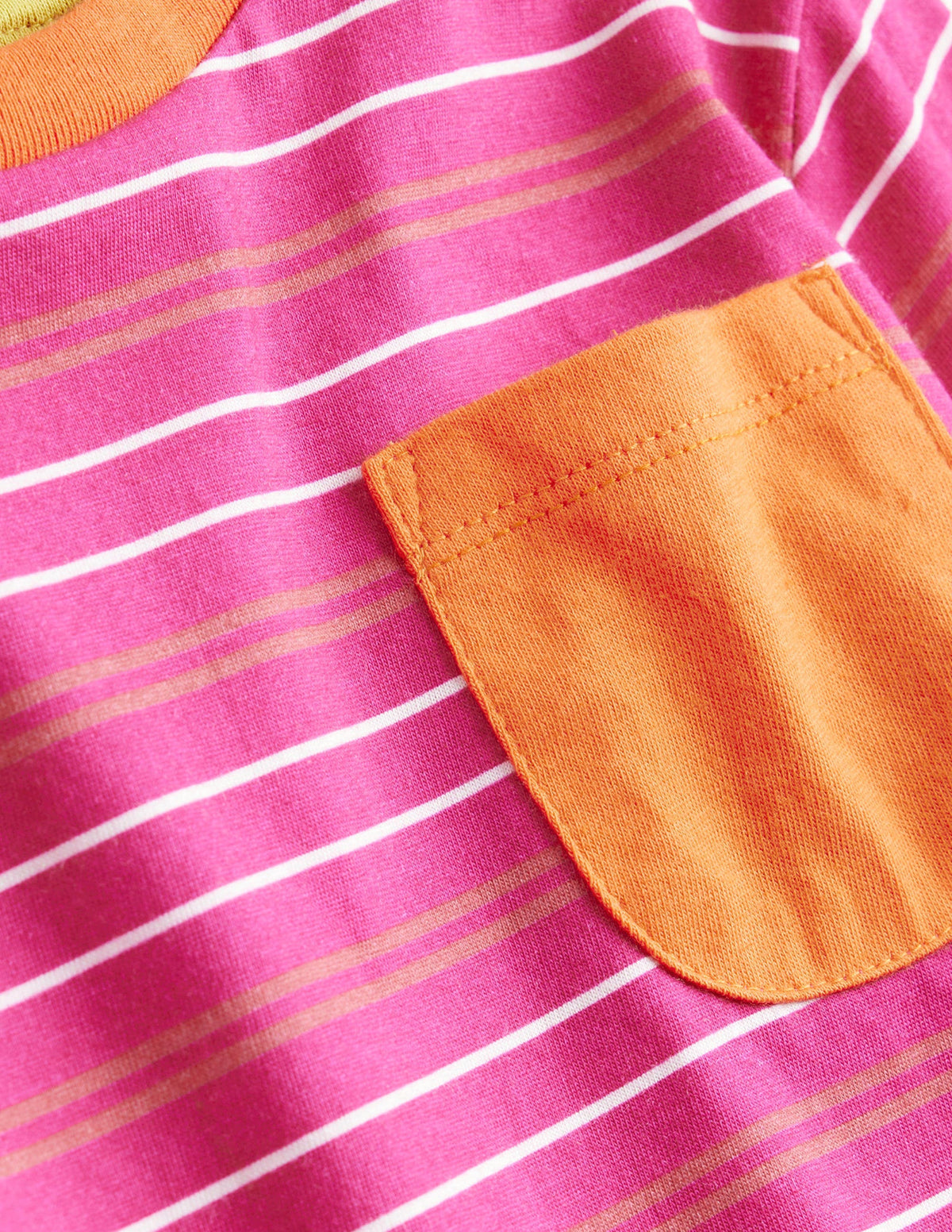 Slub Stripe Jersey Dress-Bright Pink - Image 3