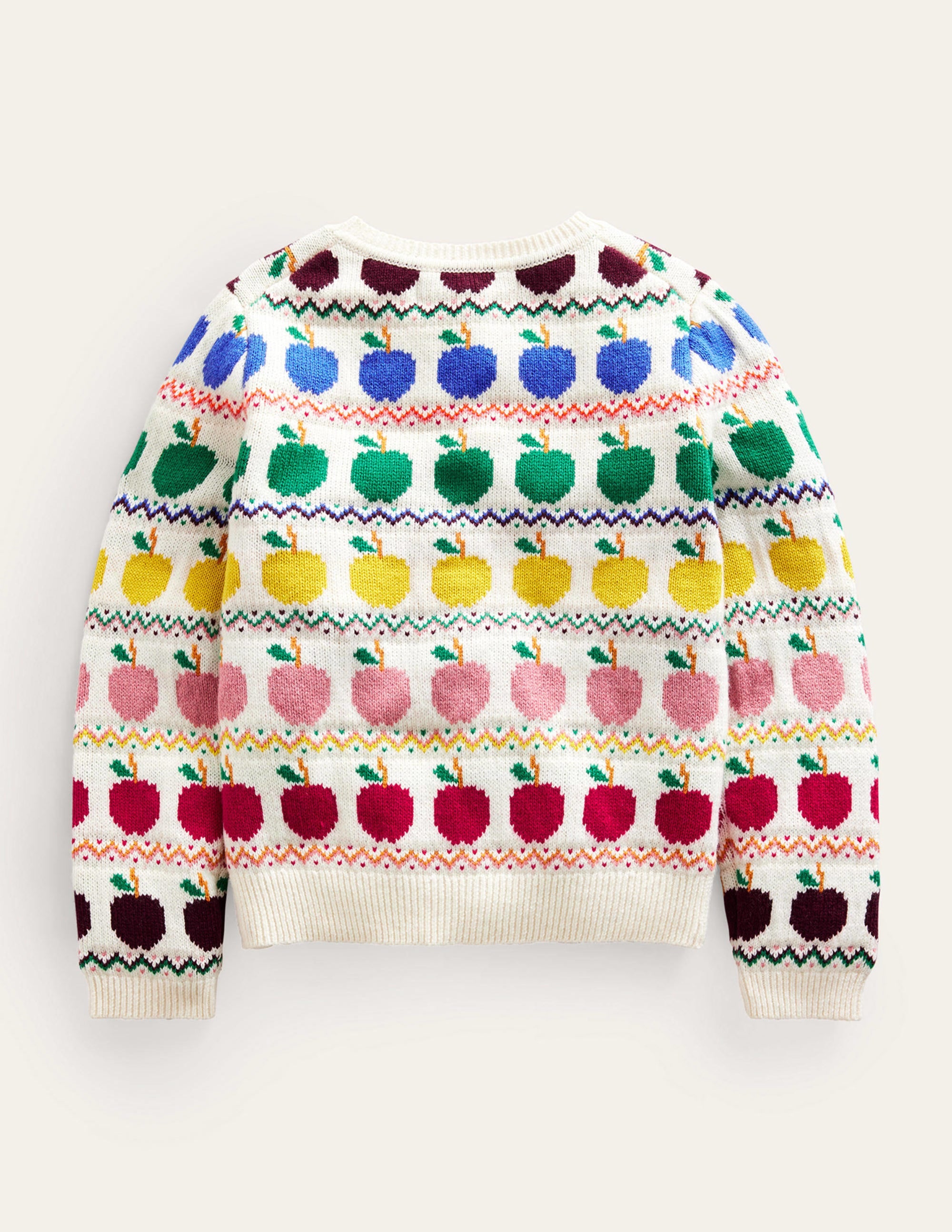 Fair Isle Cardigan-Ivory Apples - Image 2