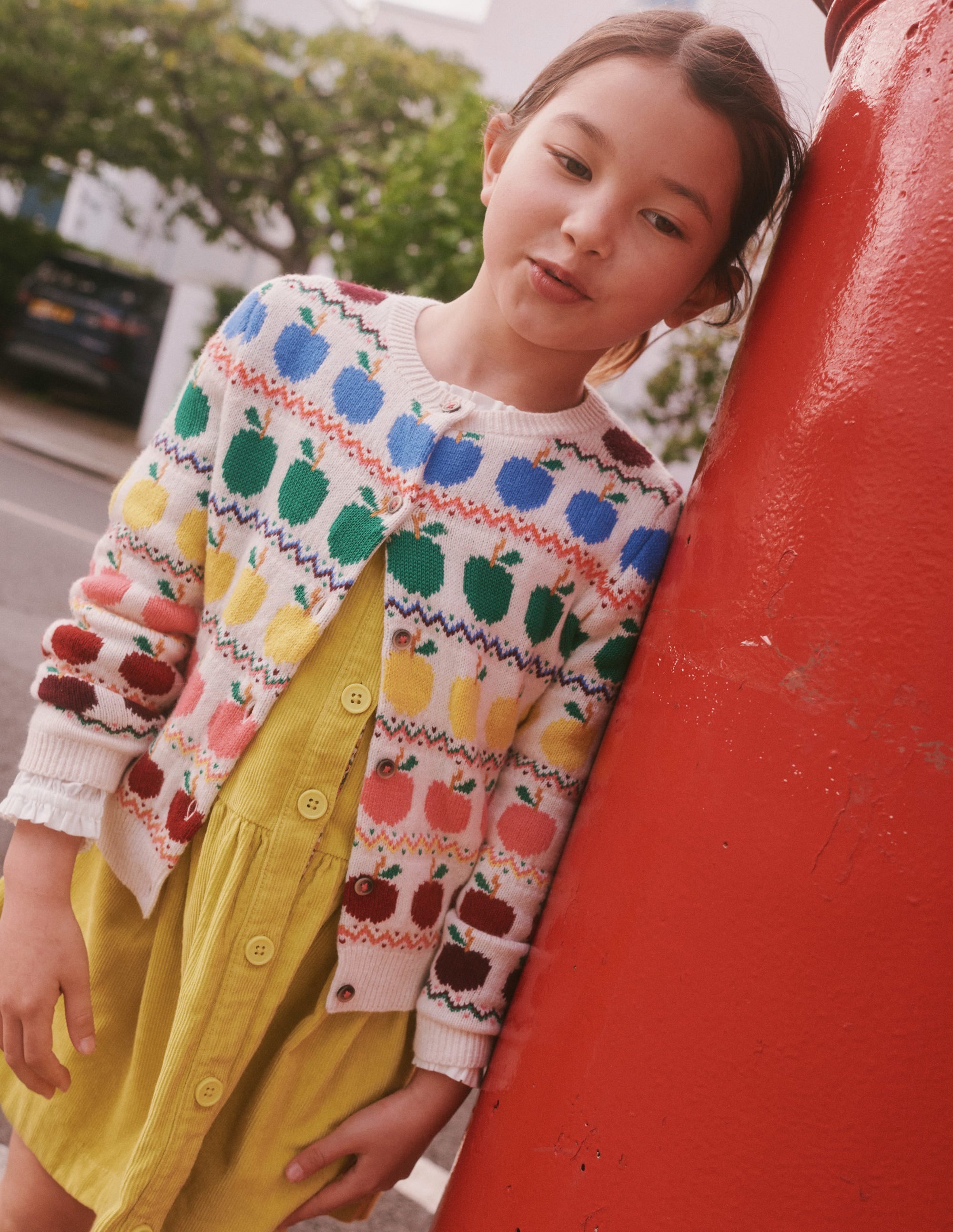 Fair Isle Cardigan-Ivory Apples - Image 4