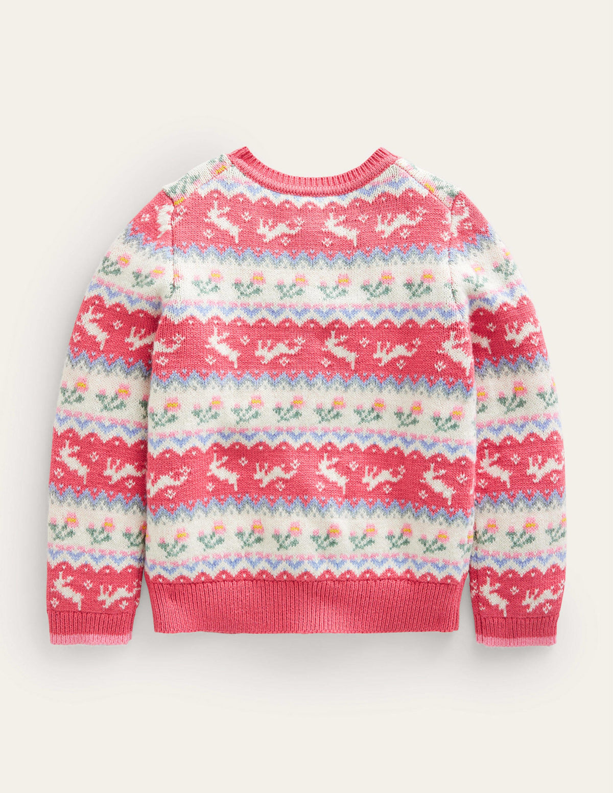 Fair Isle Cardigan-Blush Pink Bunnies-2