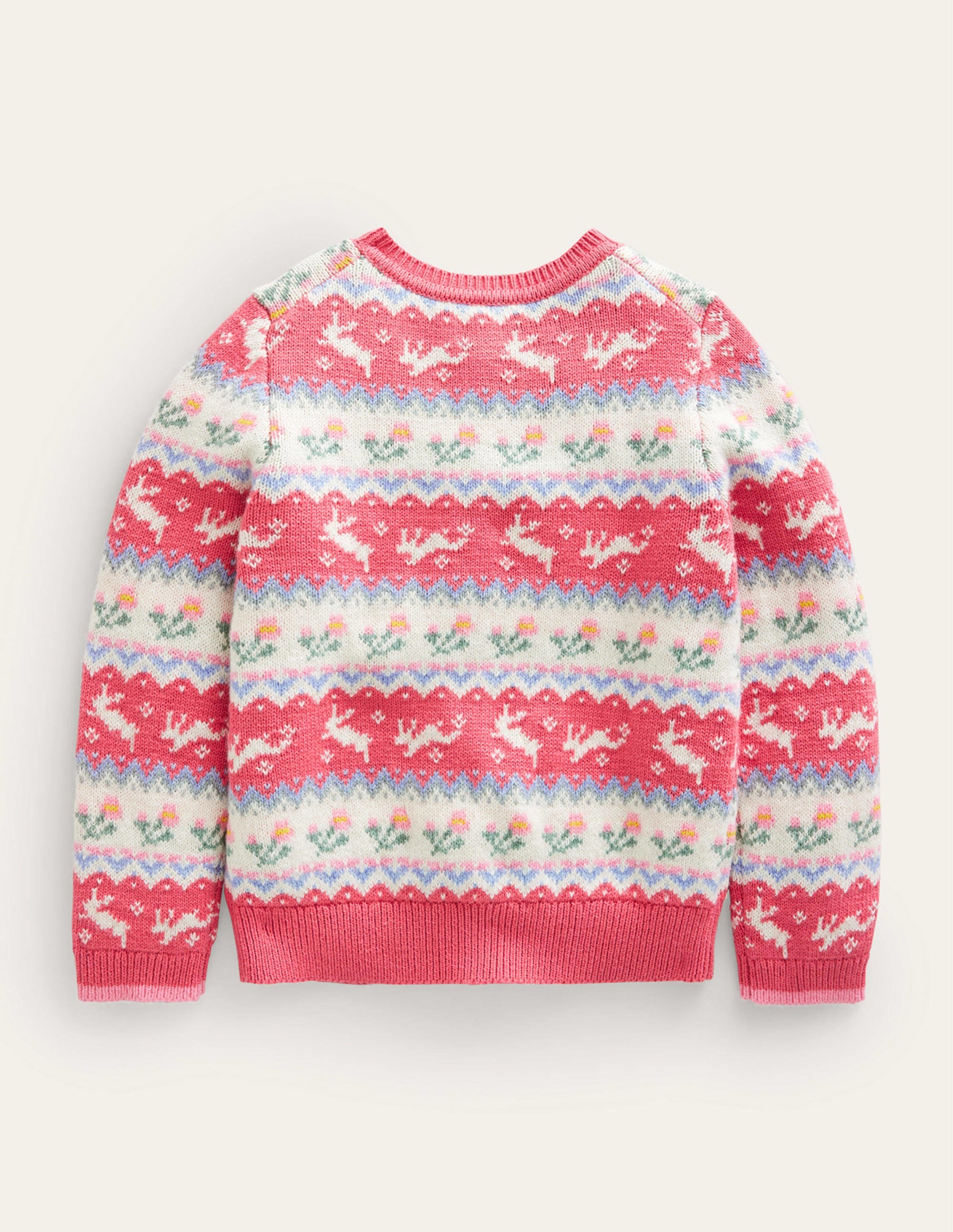 Fair Isle Cardigan-Blush Pink Bunnies - Image 2