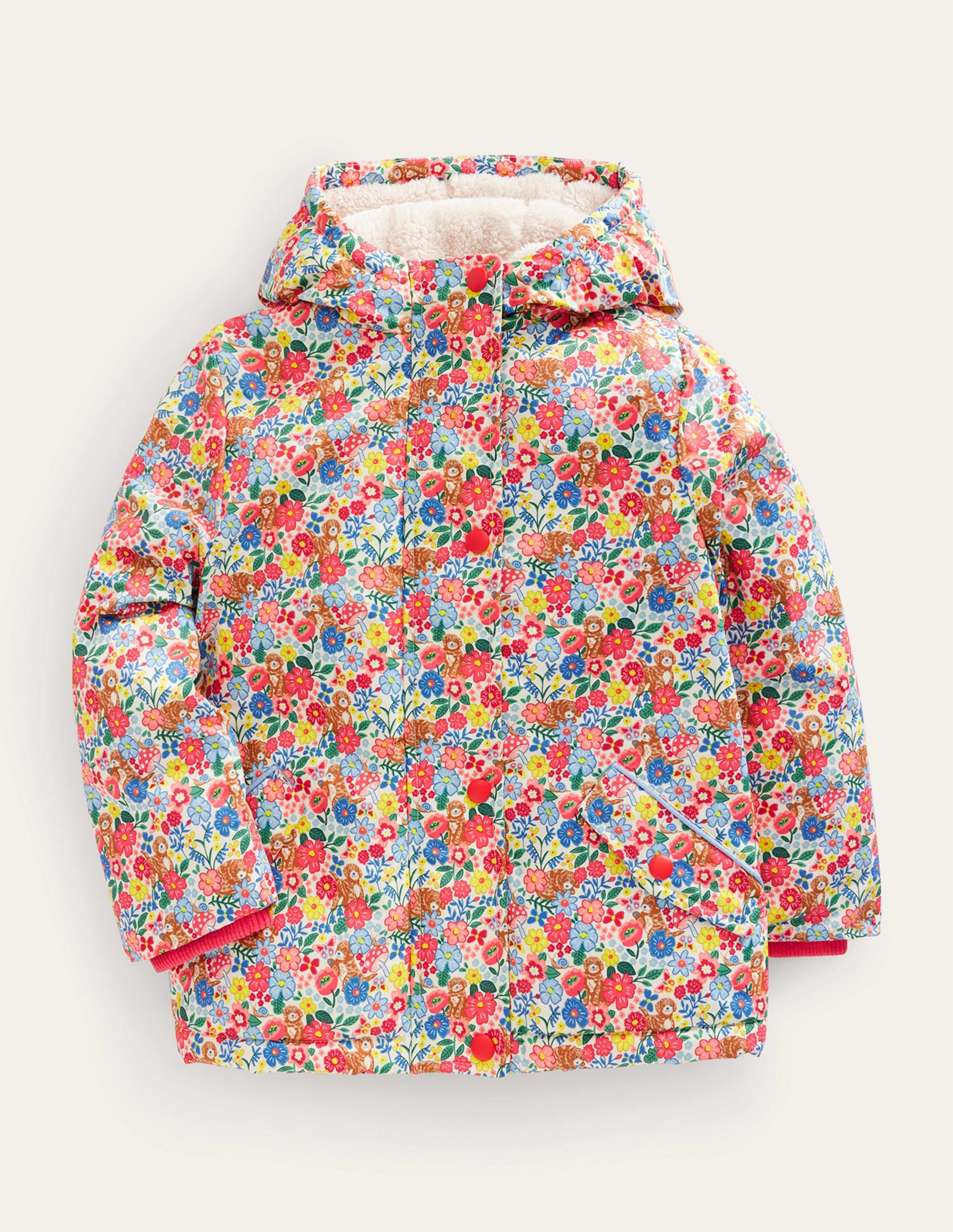 Sherpa Lined Anorak-Chalk Violet Flowerbed - Image 1