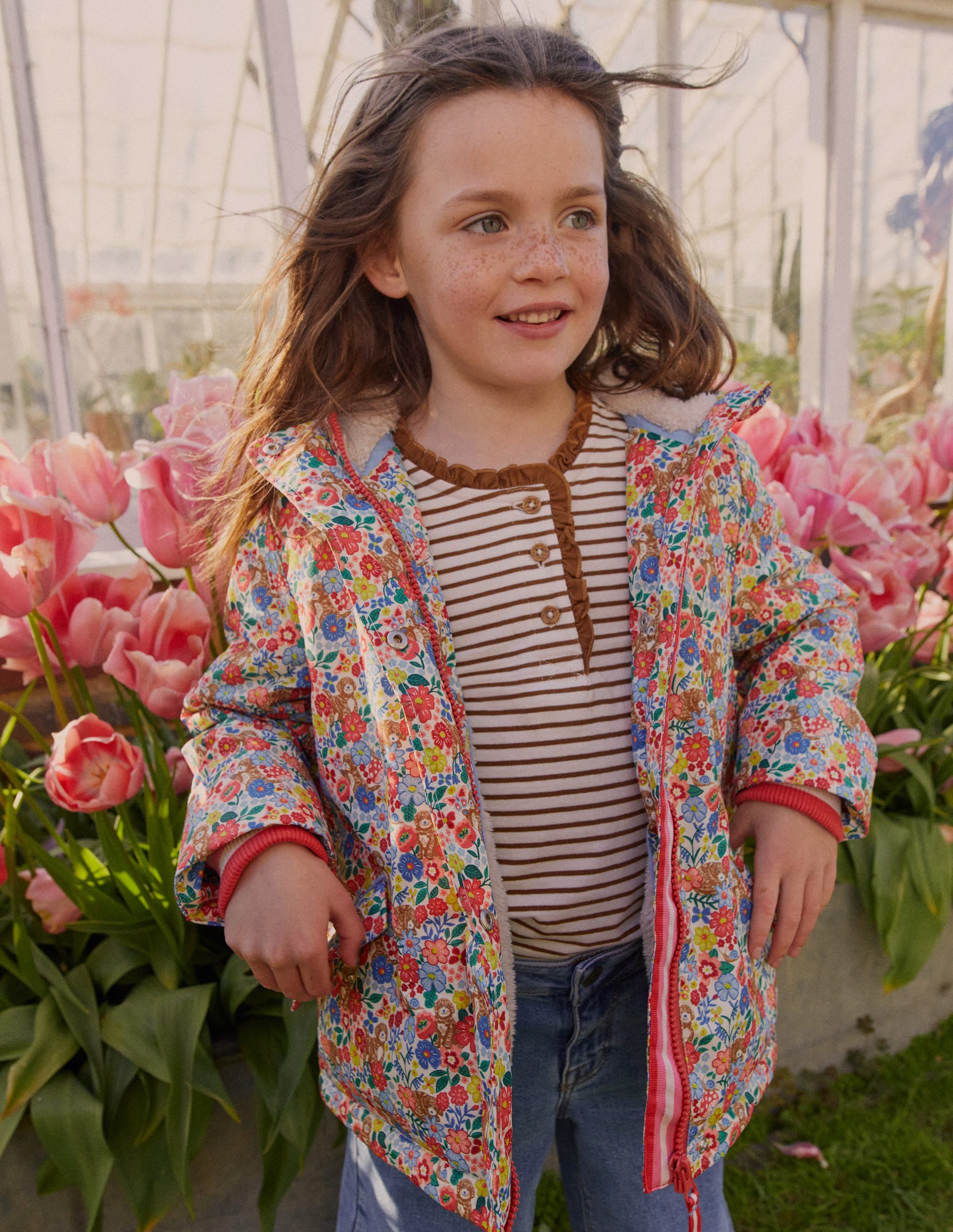 Sherpa Lined Anorak-Chalk Violet Flowerbed - Image 5