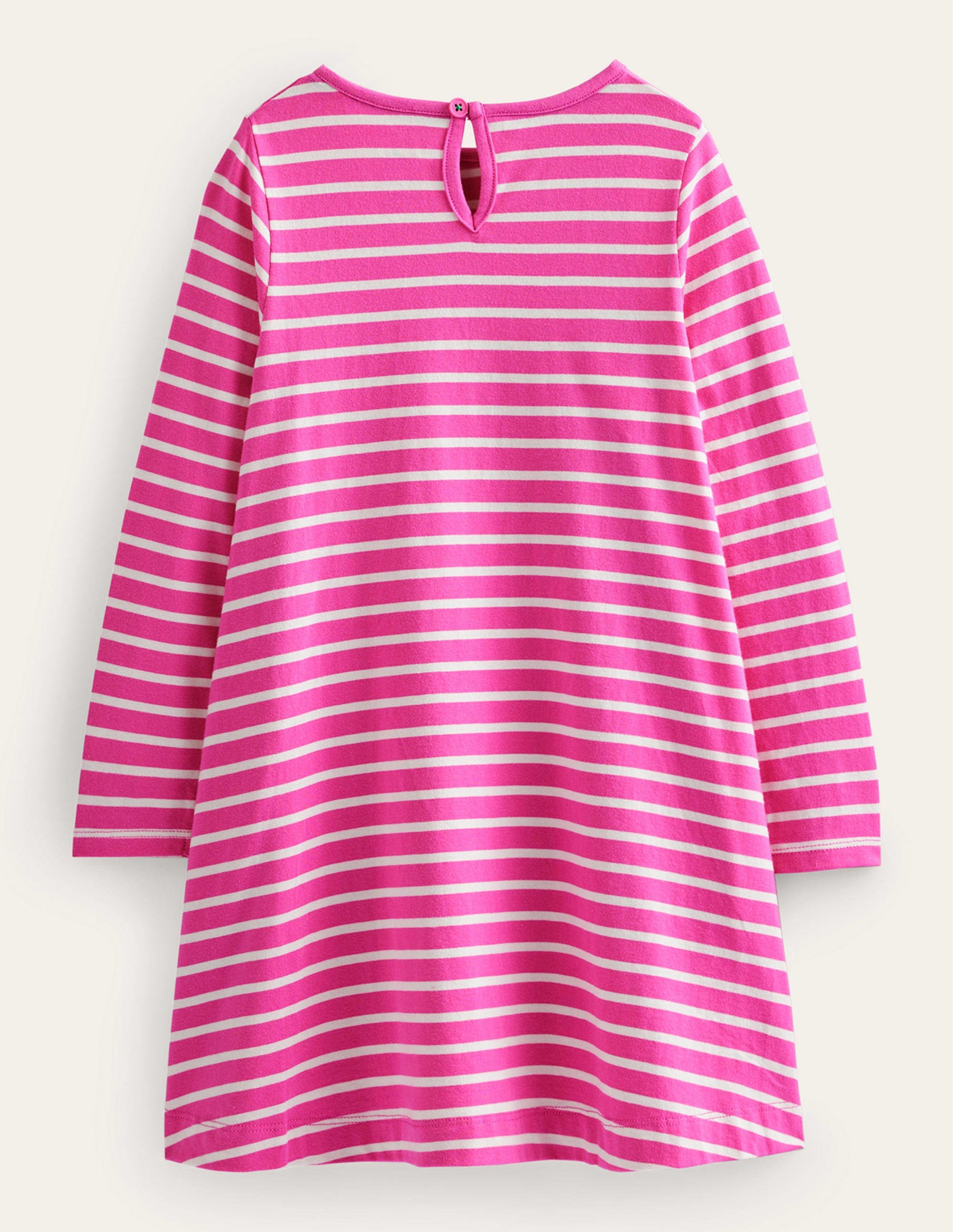 Big Appliqué Dress-Tickled Pink/Ivory-2