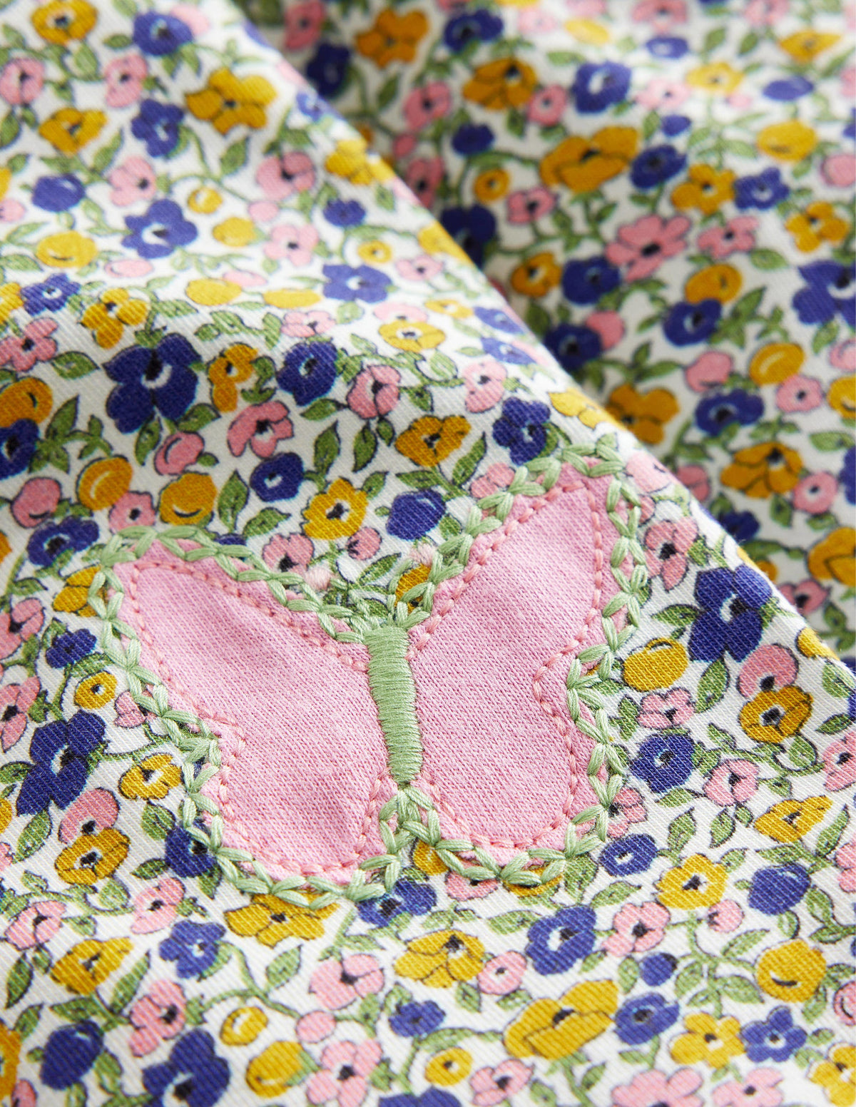 Appliqué Leggings-Multi Floral Butterfly-3