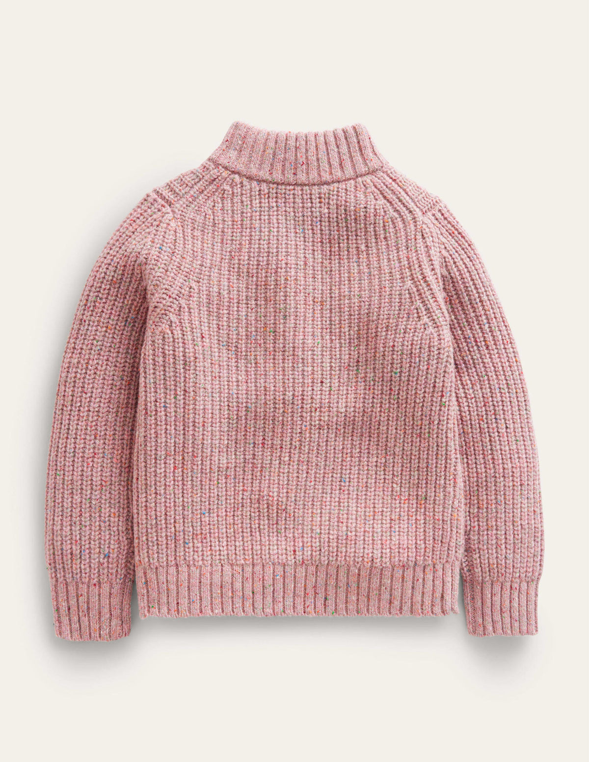 Half Zip Jumper-Pale Pink Neps - Image 2