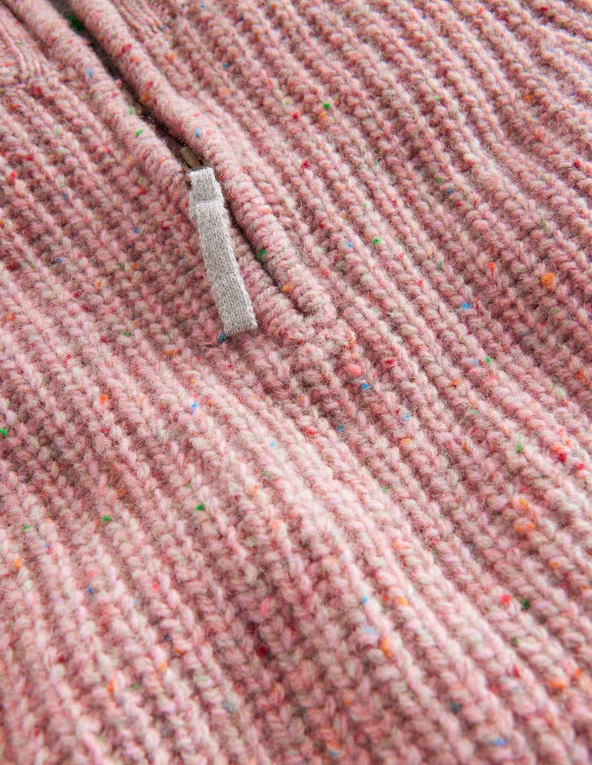 Half Zip Jumper-Pale Pink Neps - Image 3