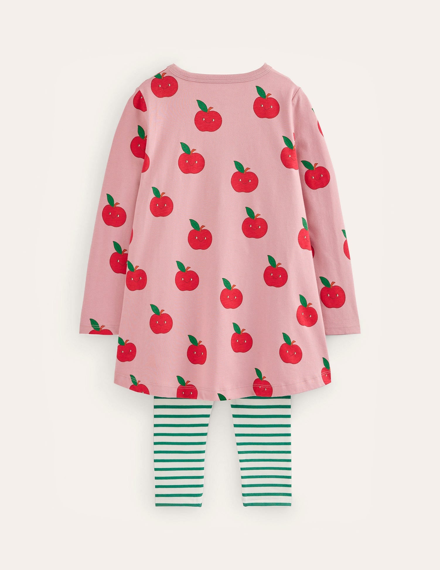 Tunic and Leggings Set-Almond Pink Apples - Image 2