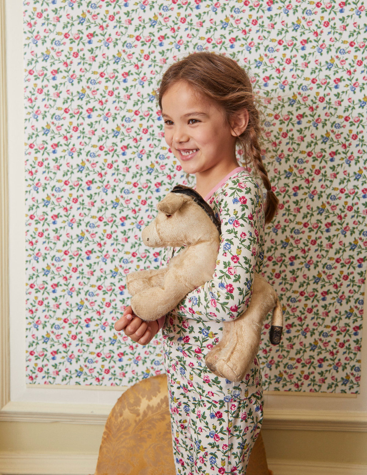 Snug Henley Pyjamas-Ivory Rambling Rose - Image 4